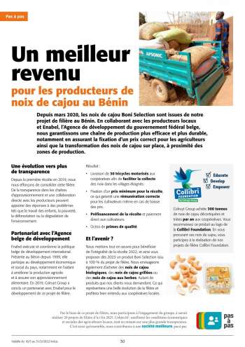 Colruyt folder - Un meilleur revenu pour les producteurs de noix de cajou au Bénin