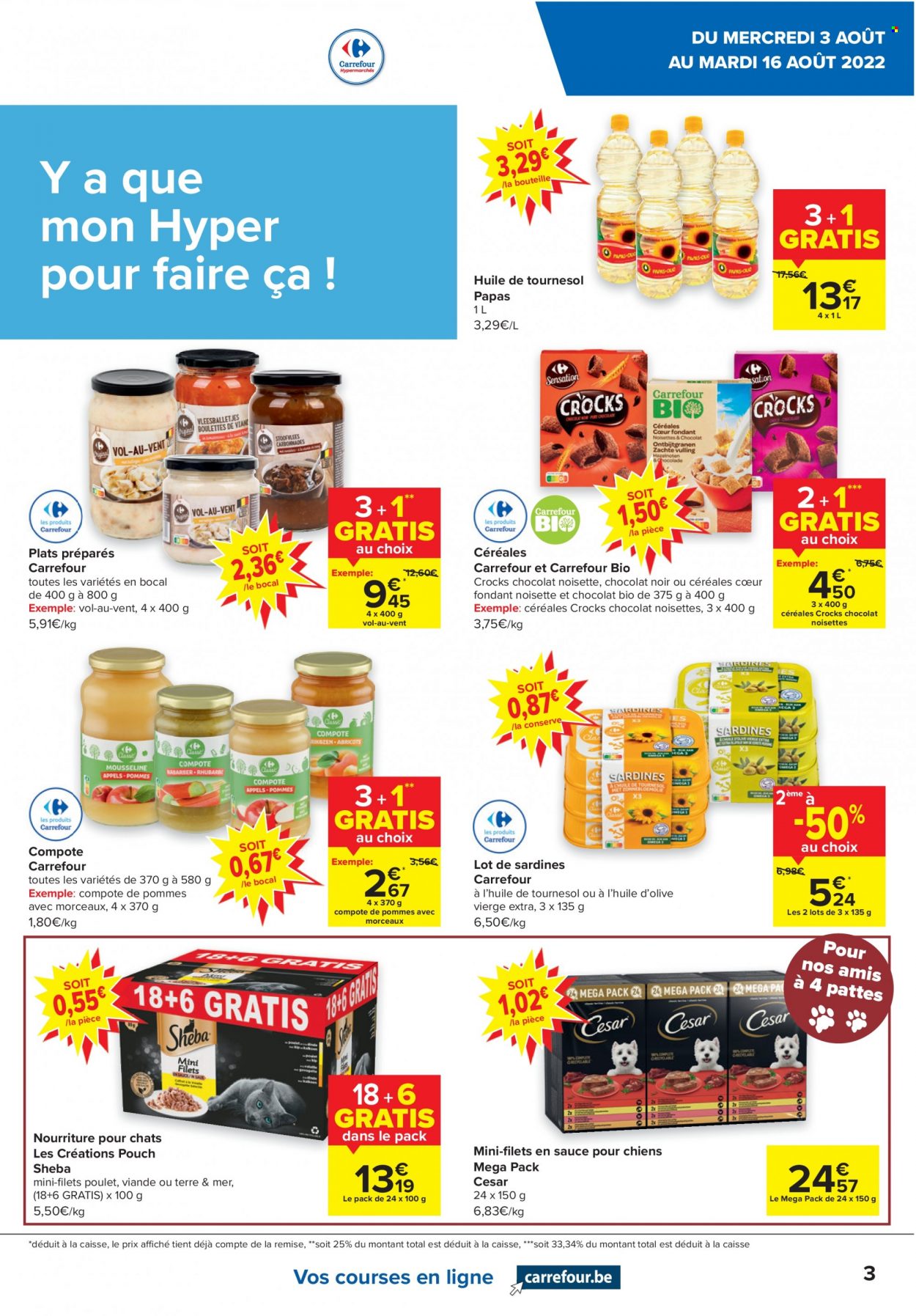 Carrefour hypermarkt-aanbieding  - 3.8.2022 - 16.8.2022. Pagina 3.
