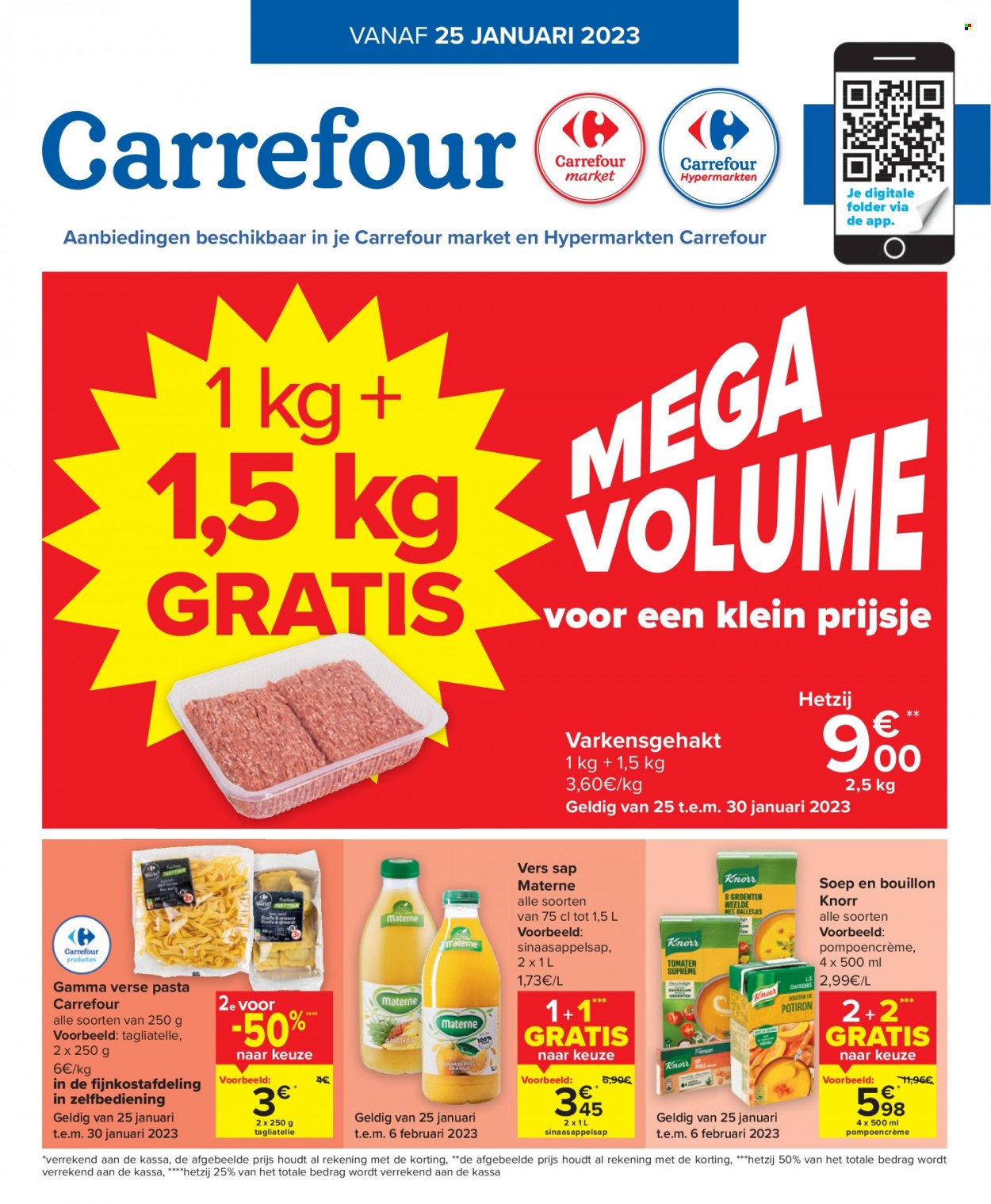 Carrefour-aanbieding  - 25.1.2023 - 6.2.2023. Pagina 1.