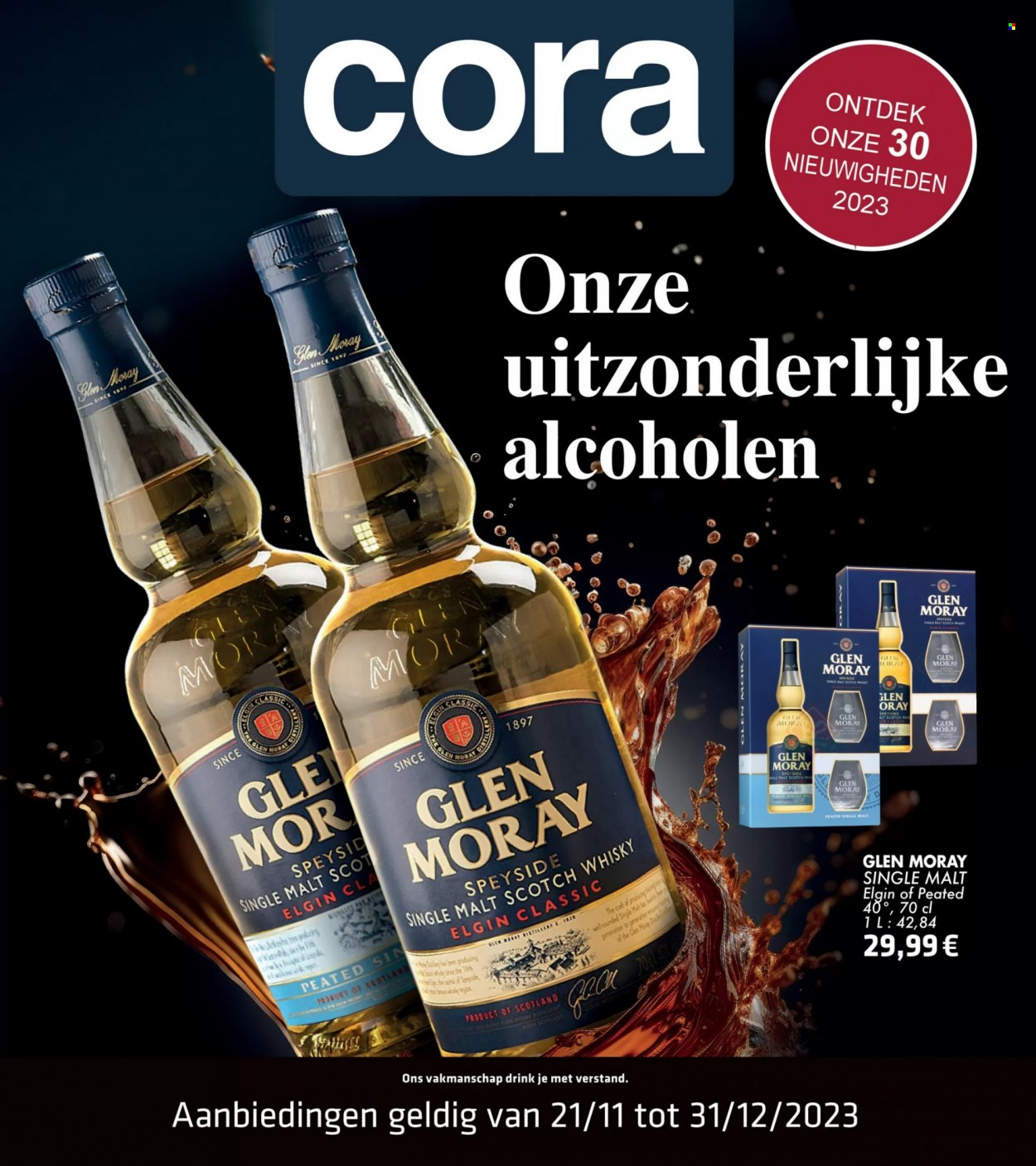 thumbnail - Cora-aanbieding - 21/11/2023 - 31/12/2023 -  producten in de aanbieding - alcohol, scotch whisky, Single Malt, whisky. Pagina 1.