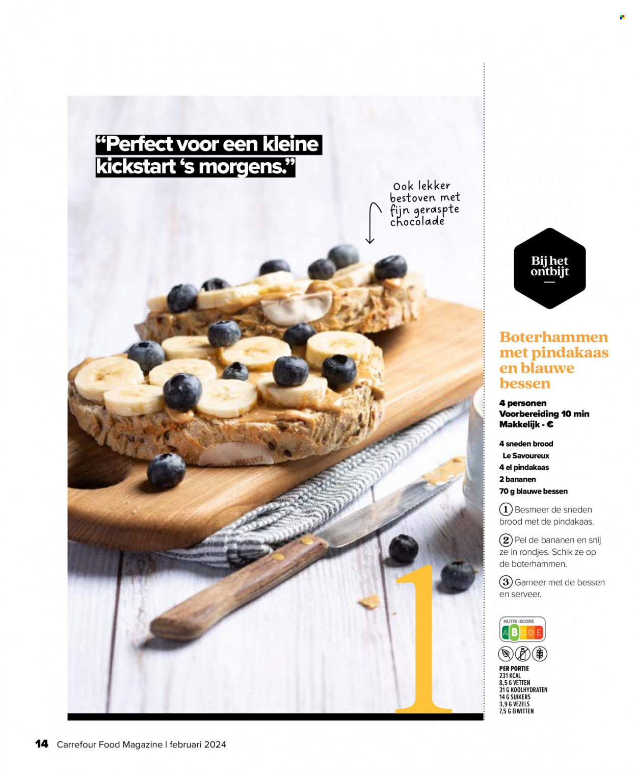 thumbnail - Carrefour-aanbieding - 29/01/2024 - 20/03/2024 -  producten in de aanbieding - brood, bessen, bosbessen, boterhammen, chocolade. Pagina 14.