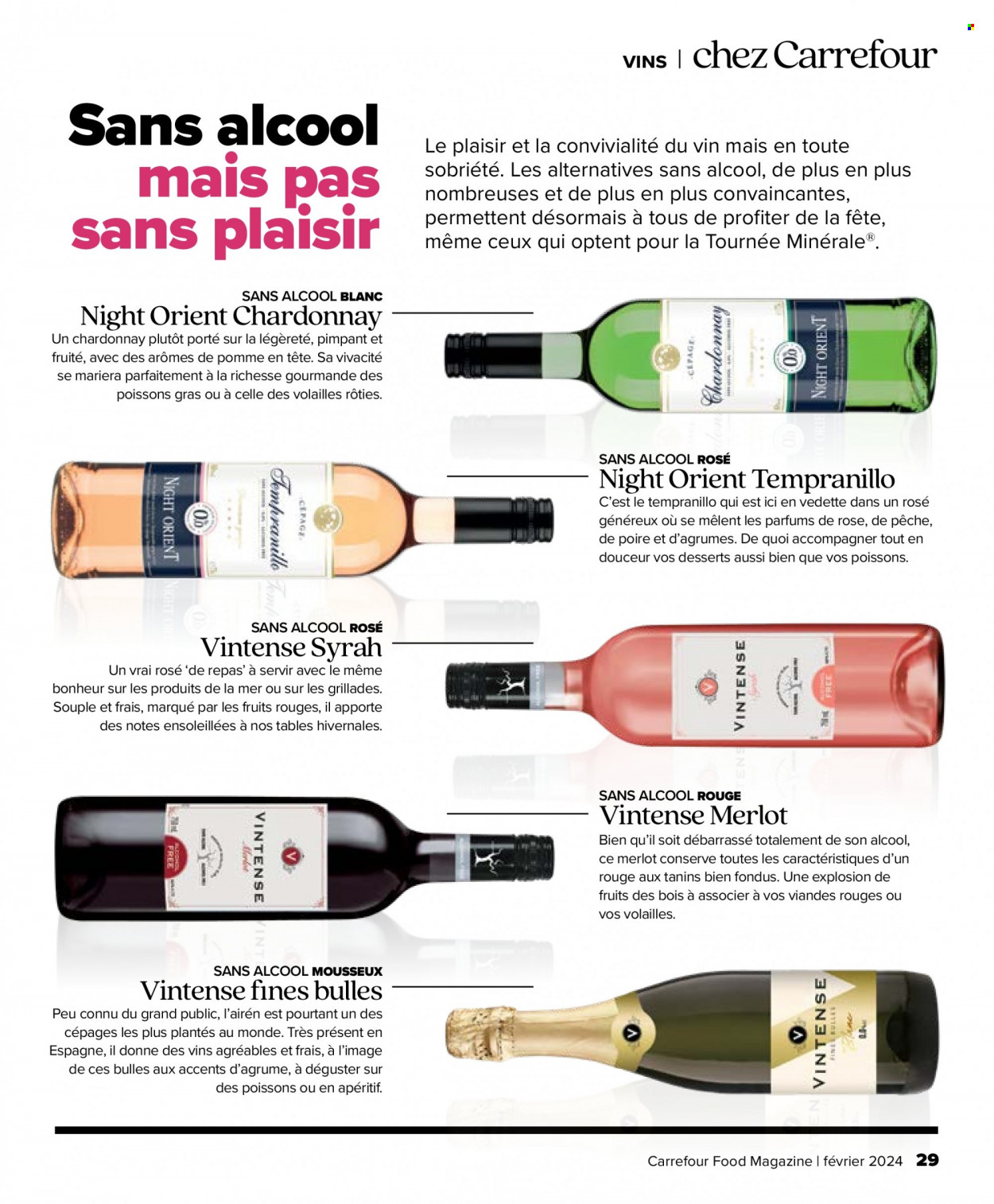 thumbnail - Carrefour-aanbieding - 29/01/2024 - 20/03/2024 -  producten in de aanbieding - alcohol, maïs, nagerecht, Chardonnay, Merlot, rode wijn, witte wijn, wijn, Syrah, Shiraz. Pagina 29.