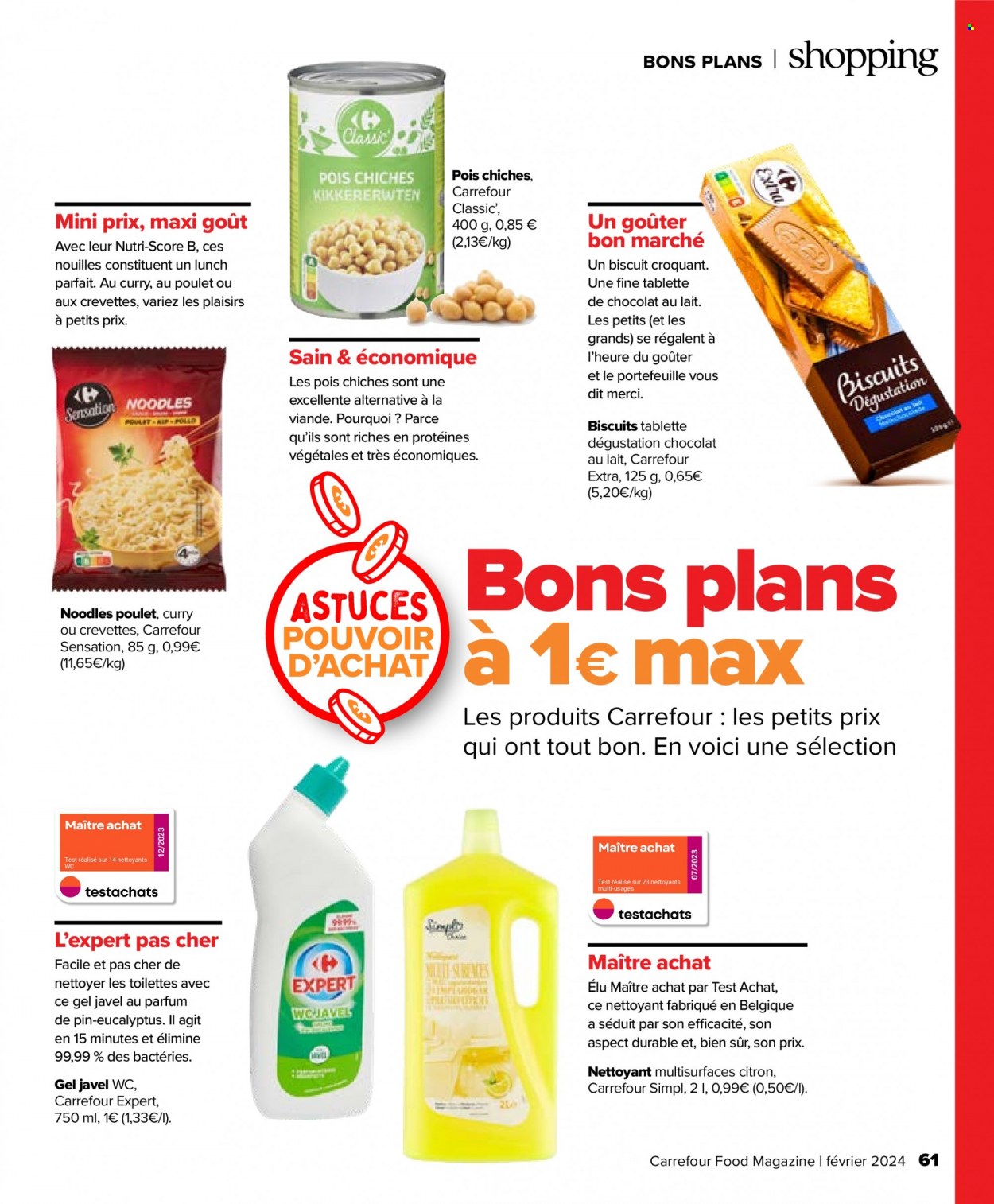 thumbnail - Carrefour-aanbieding - 29/01/2024 - 20/03/2024 -  producten in de aanbieding - chocolade, Merci, curry, eucalyptus. Pagina 61.