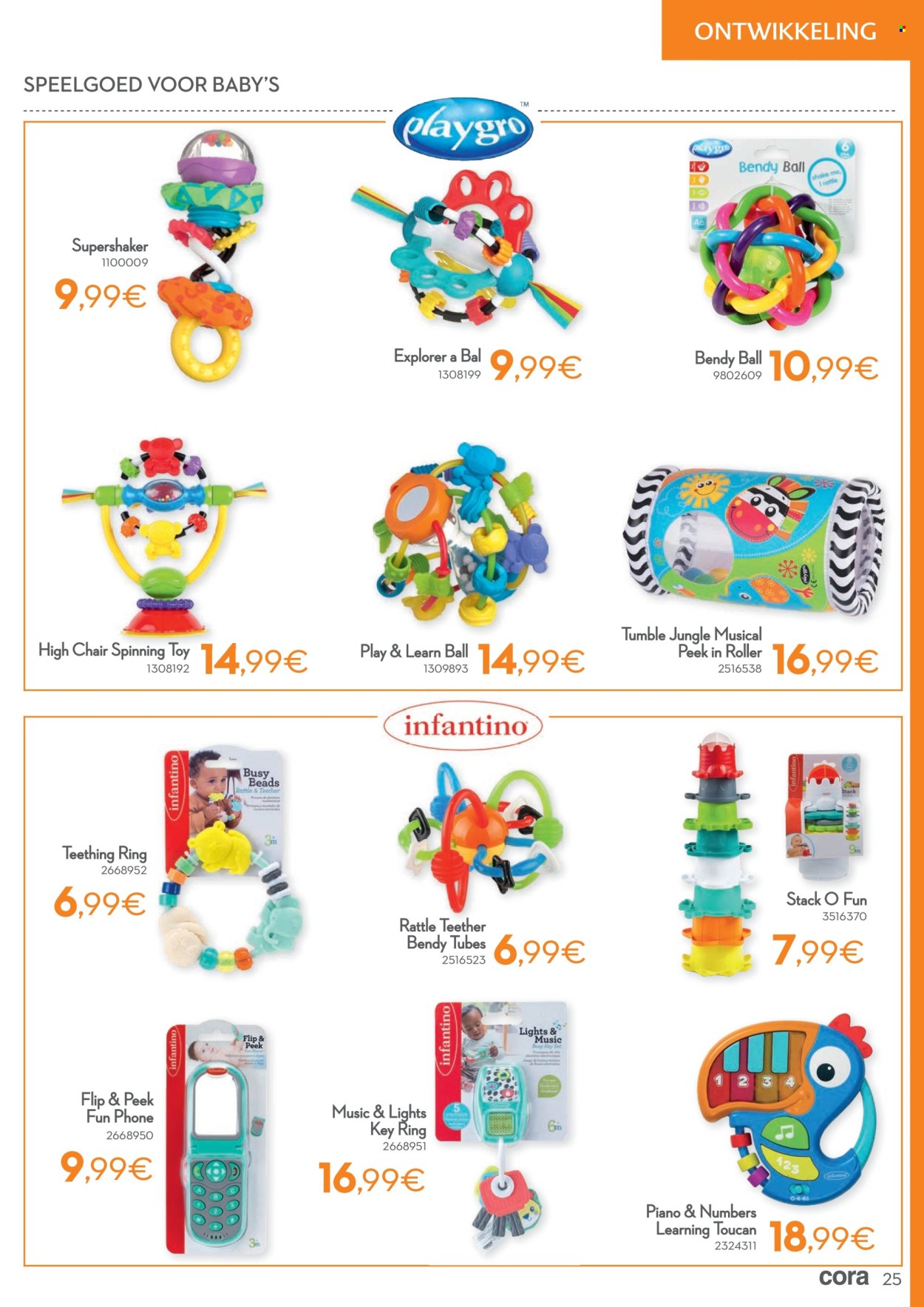 Cora-aanbieding - 01/02/2024 - 29/02/2024 -  producten in de aanbieding - bal, ring, Playgro, speelgoed. Pagina 25.