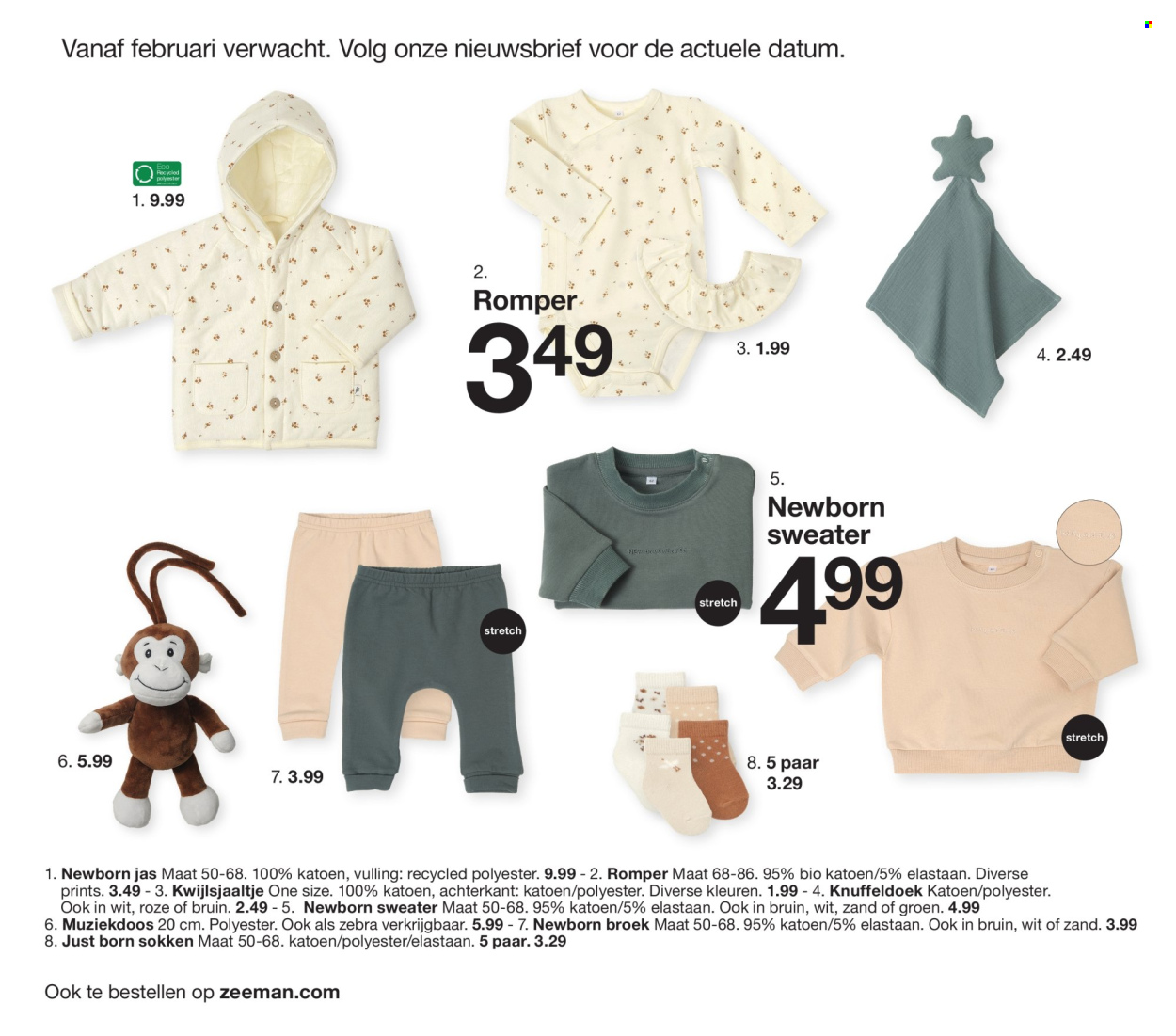thumbnail - Zeeman-aanbieding - 01/02/2024 - 31/07/2024 -  producten in de aanbieding - broek, trui, sokken. Pagina 6.