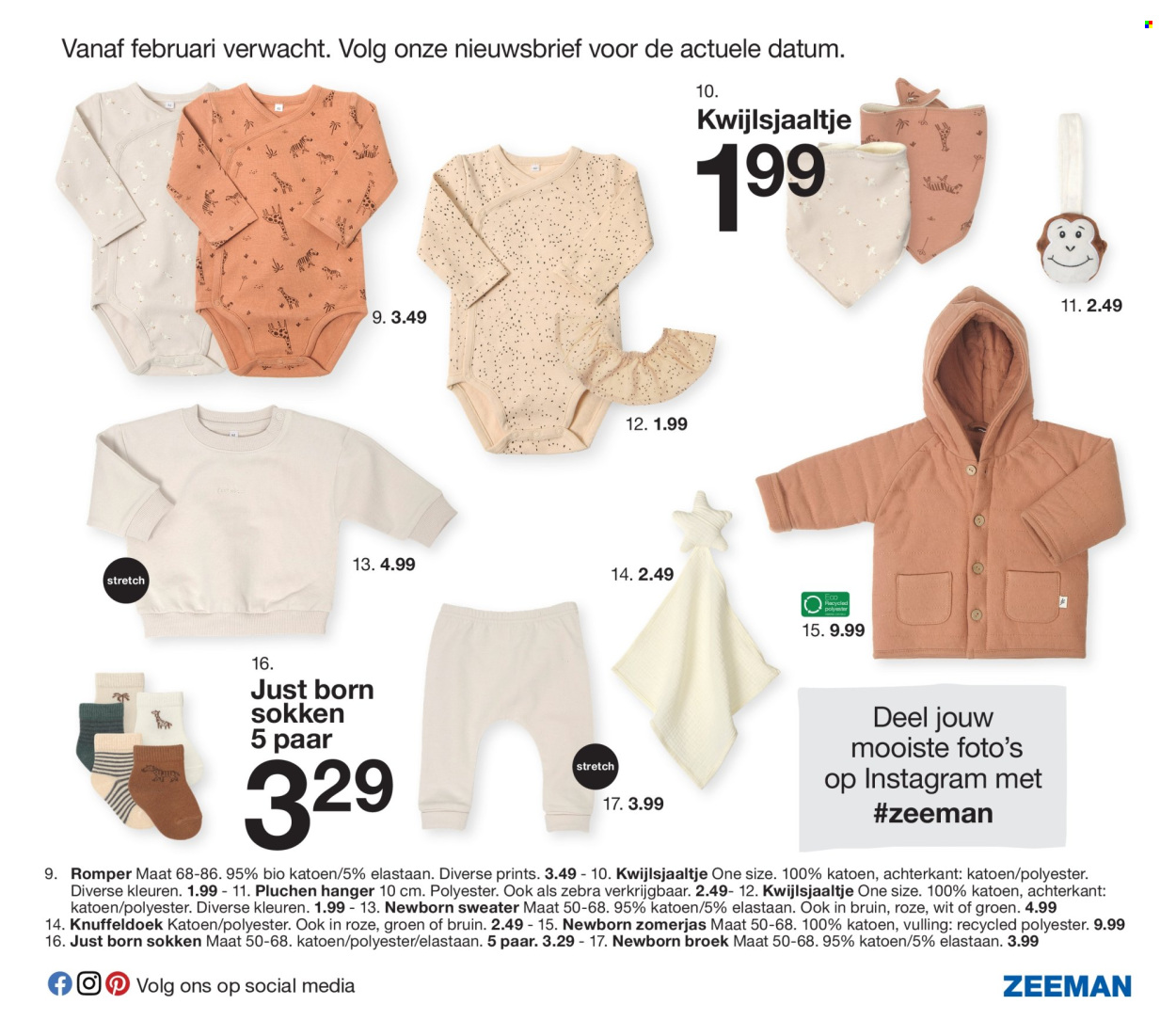 thumbnail - Zeeman-aanbieding - 01/02/2024 - 31/07/2024 -  producten in de aanbieding - zomerjas, broek, trui, sokken. Pagina 7.