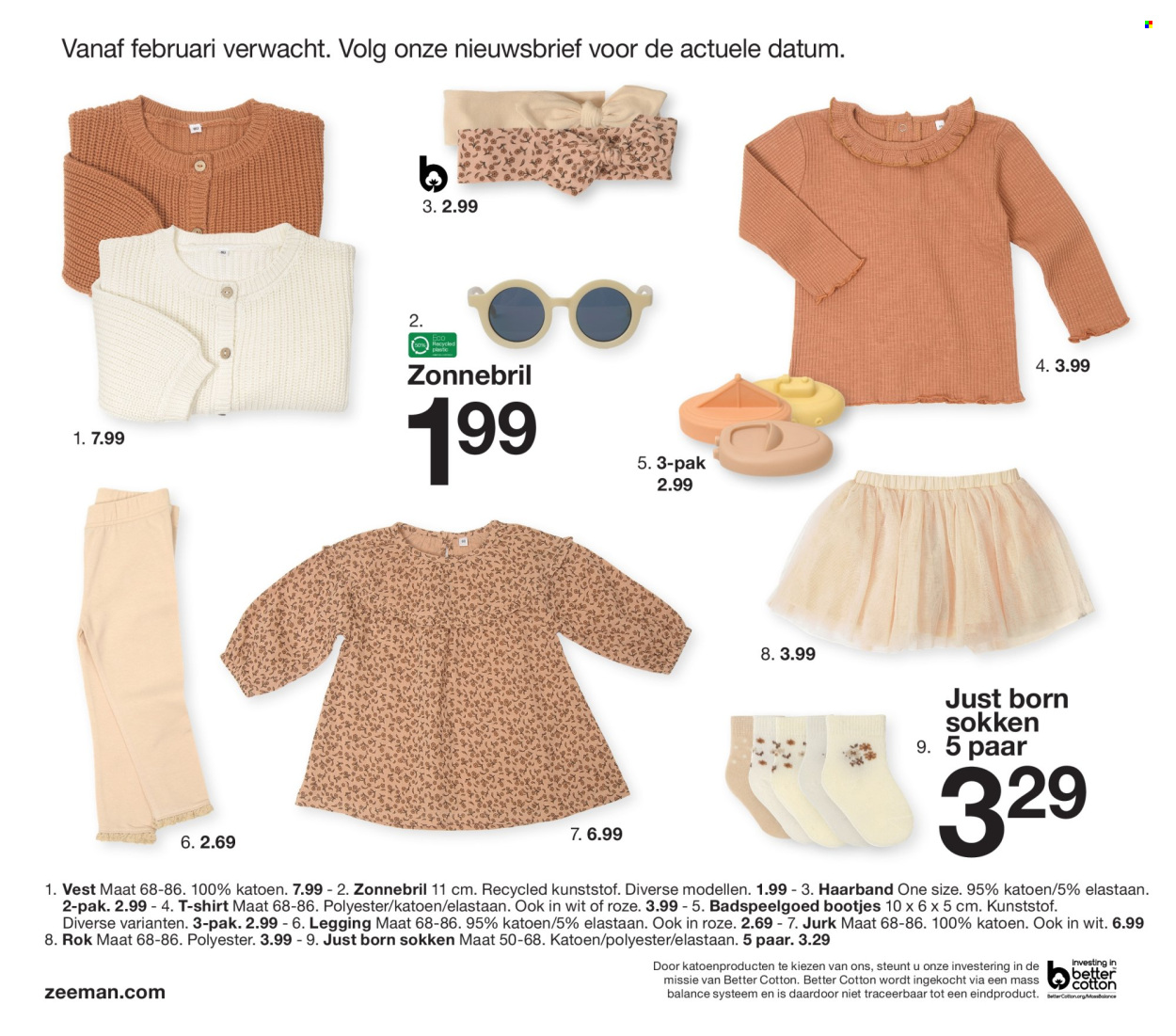 thumbnail - Zeeman-aanbieding - 01/02/2024 - 31/07/2024 -  producten in de aanbieding - jurk, rok, vest, leggings, sokken, zonnebril. Pagina 18.
