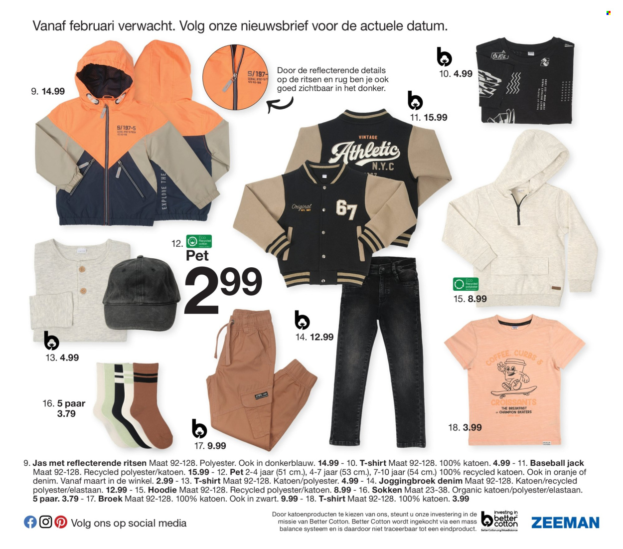 thumbnail - Zeeman-aanbieding - 01/02/2024 - 31/07/2024 -  producten in de aanbieding - jack, joggingbroek, broek, hoodie, sokken. Pagina 31.