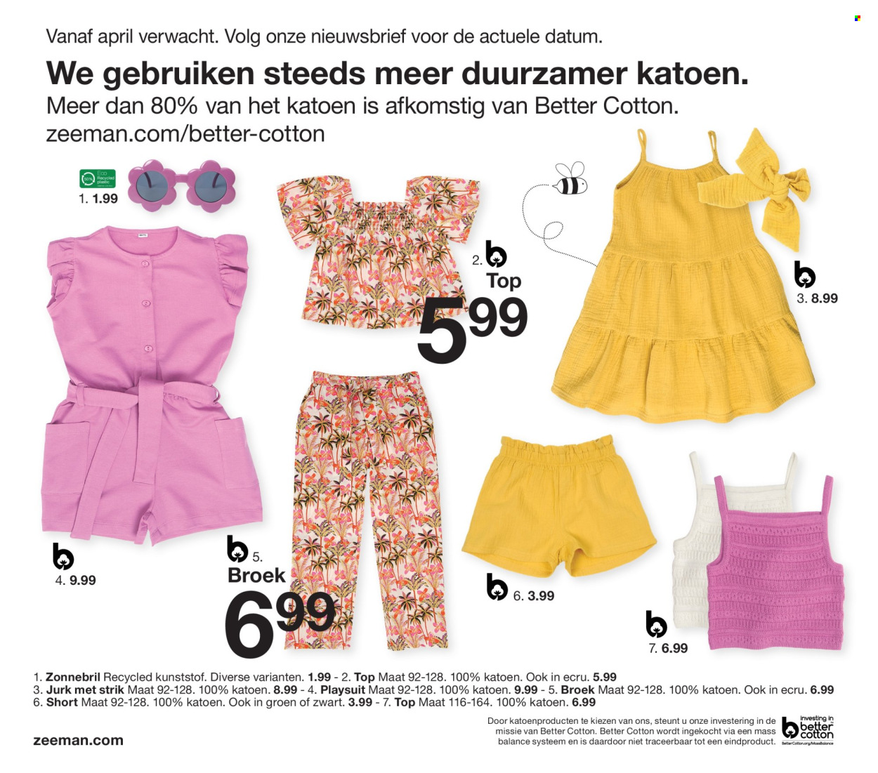 thumbnail - Zeeman-aanbieding - 01/02/2024 - 31/07/2024 -  producten in de aanbieding - short, broek, jurk, top, zonnebril. Pagina 34.