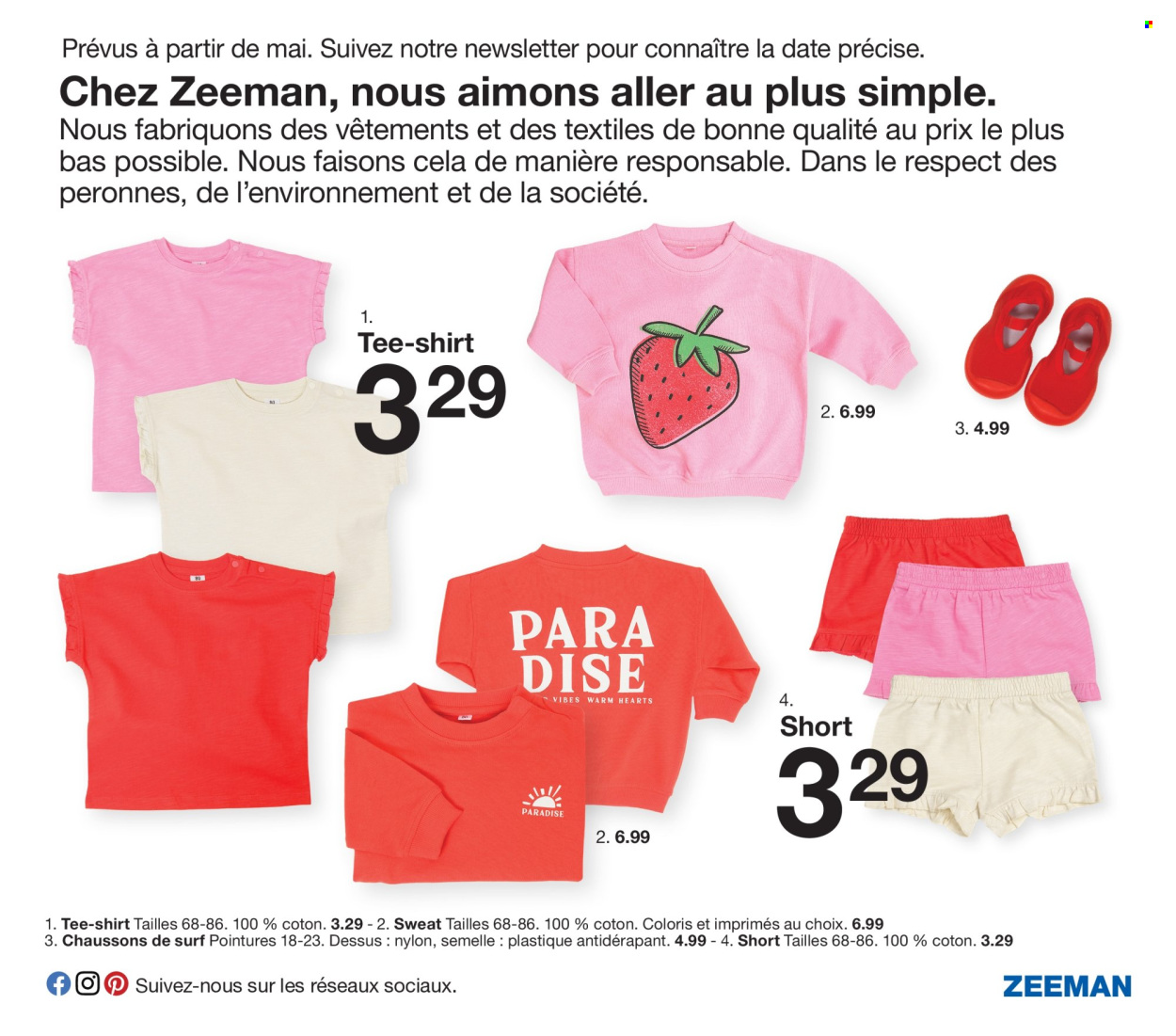 thumbnail - Zeeman-aanbieding - 01/02/2024 - 31/07/2024 -  producten in de aanbieding - short, shirt. Pagina 25.