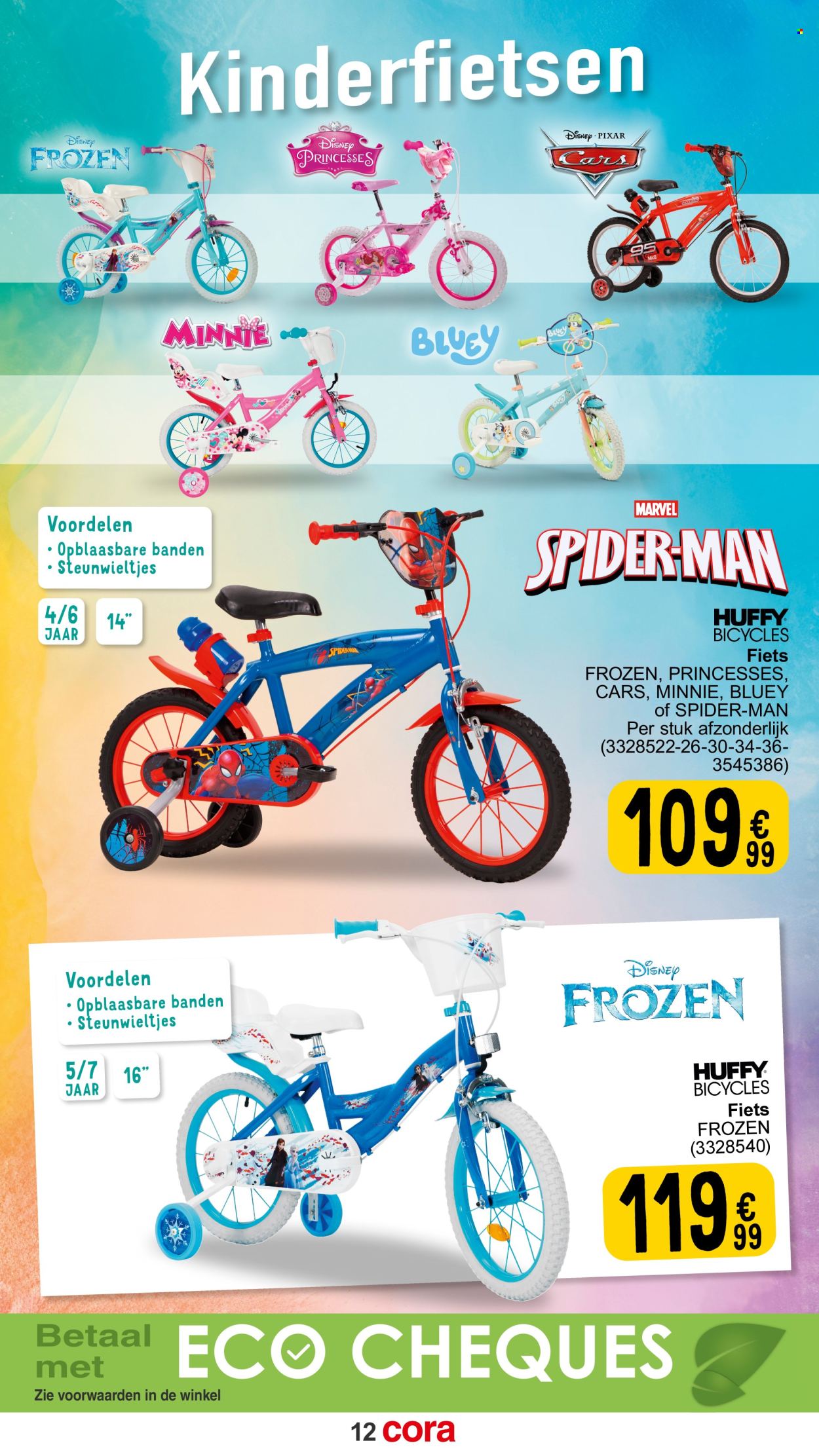 thumbnail - Cora-aanbieding - 05/03/2024 - 30/09/2024 -  producten in de aanbieding - Disney, Frozen, Cars, Spiderman, fiets, opblaasbare. Pagina 12.