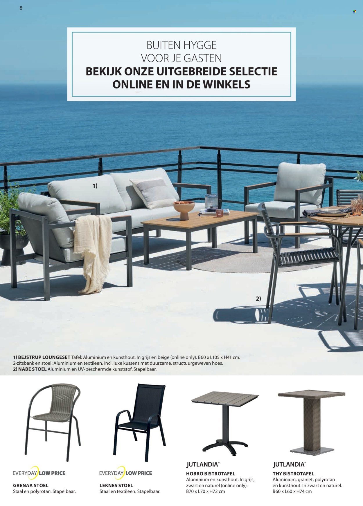 thumbnail - JYSK-aanbieding -  producten in de aanbieding - loungeset, stoel, stapelstoel, tafel. Pagina 9.