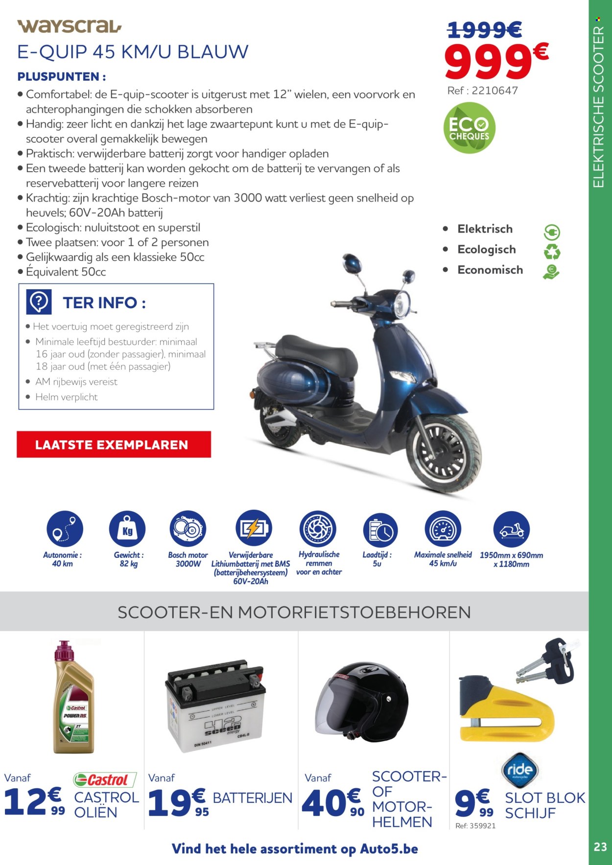 thumbnail - Auto5-aanbieding - 15/03/2024 - 04/06/2024 -  producten in de aanbieding - scooter, elektrische scooter, helm, oliën. Pagina 23.