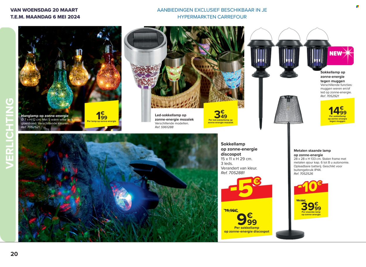 thumbnail - Carrefour hypermarkt-aanbieding - 20/03/2024 - 06/05/2024 -  producten in de aanbieding - lamp, led lamp, verlichting, hanglamp. Pagina 20.