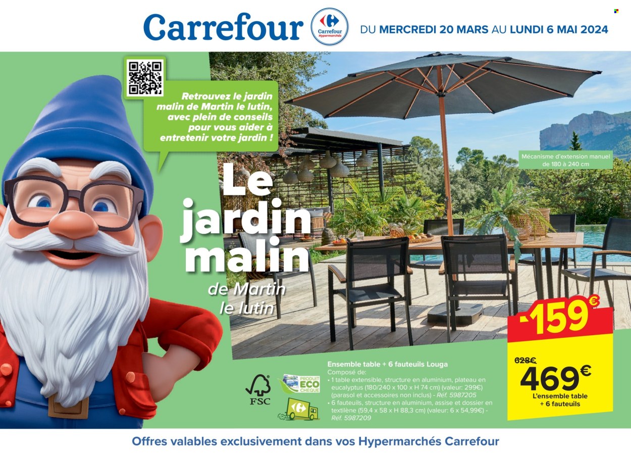 thumbnail - Carrefour hypermarkt-aanbieding - 20/03/2024 - 06/05/2024 -  producten in de aanbieding - chocoladereep, Mars, eucalyptus, parasol. Pagina 1.