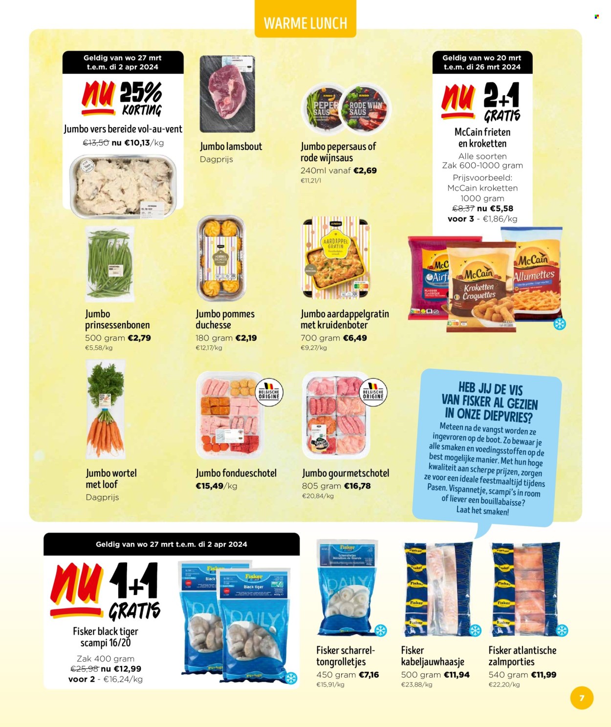 thumbnail - Jumbo-aanbieding -  producten in de aanbieding - gourmetschotel, aardappelgratin, room, McCain, aardappelmeringue, pepersaus. Pagina 7.