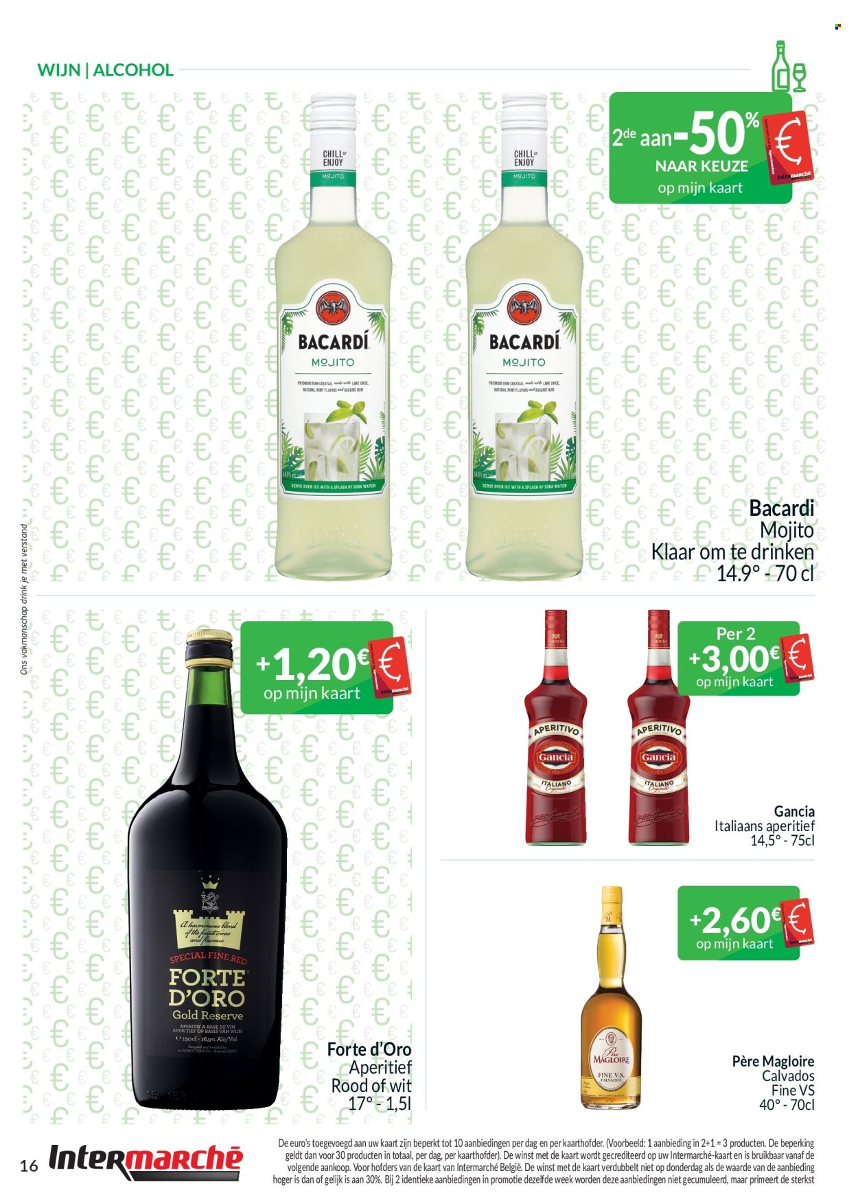 thumbnail - Intermarché-aanbieding - 01/04/2024 - 30/04/2024 -  producten in de aanbieding - alcohol, wijn, Bacardi, Calvados. Pagina 16.