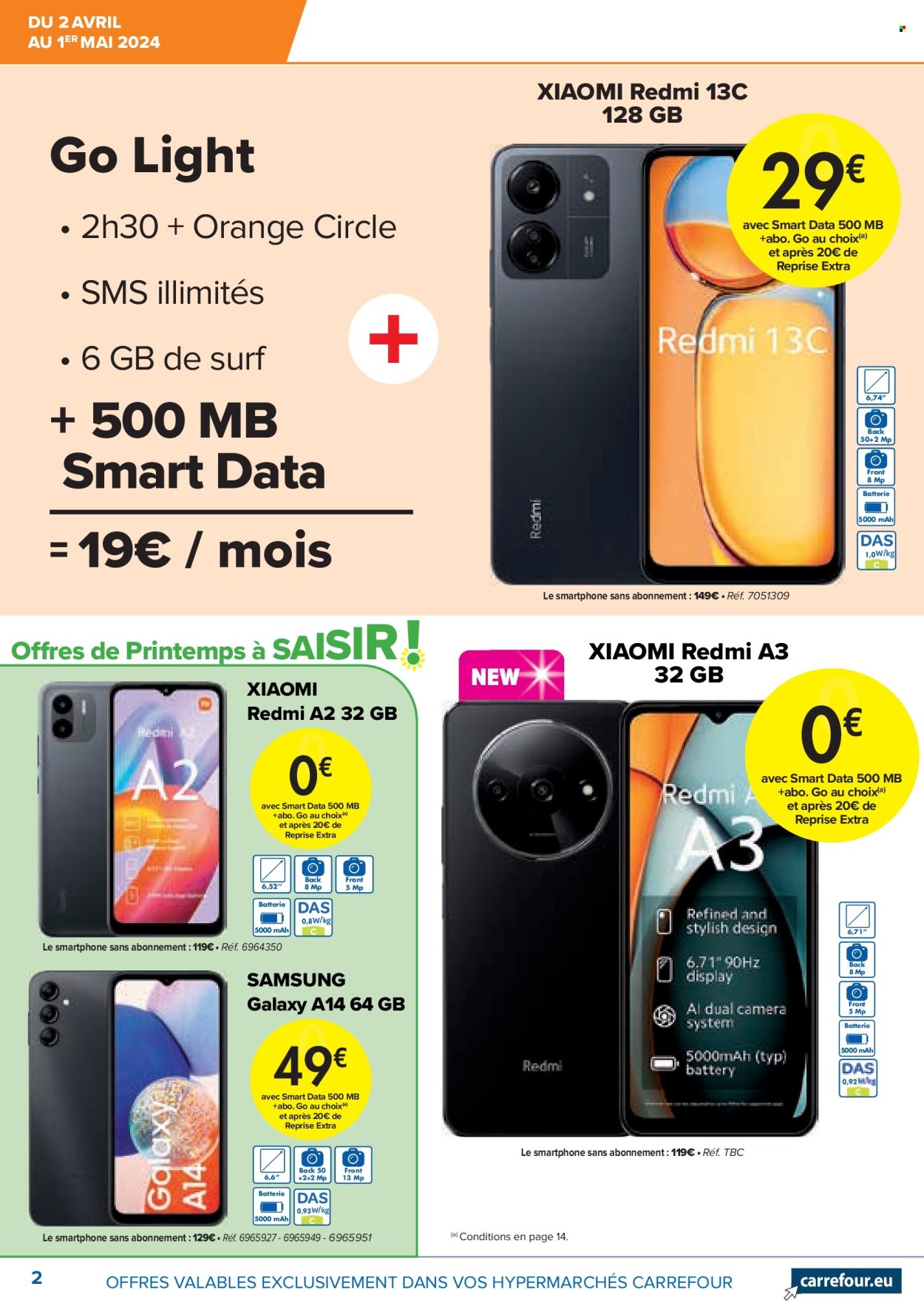 thumbnail - Carrefour hypermarkt-aanbieding - 02/04/2024 - 01/05/2024 -  producten in de aanbieding - Samsung, smartphone. Pagina 2.