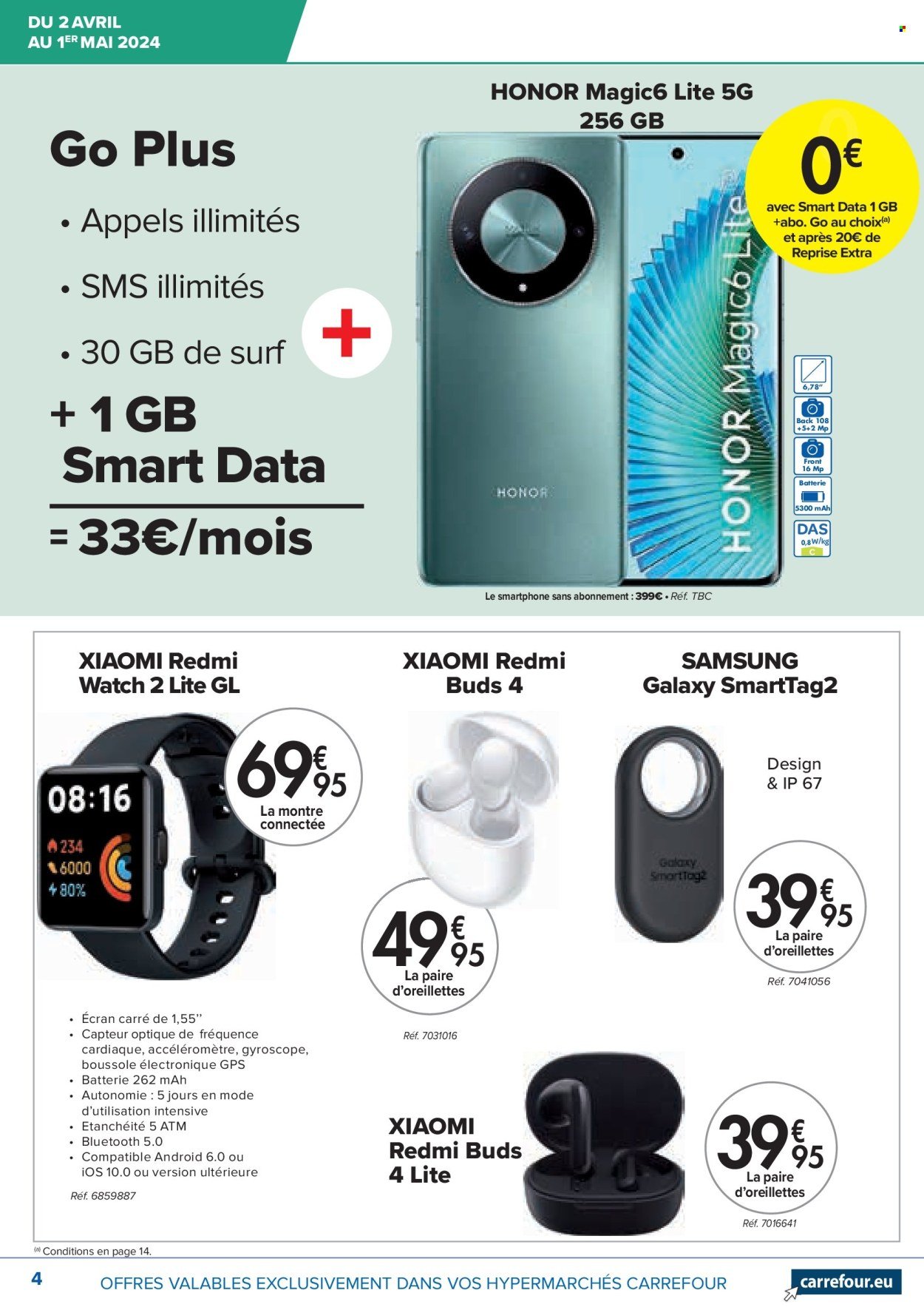 thumbnail - Carrefour hypermarkt-aanbieding - 02/04/2024 - 01/05/2024 -  producten in de aanbieding - appels, Samsung, smartphone. Pagina 4.