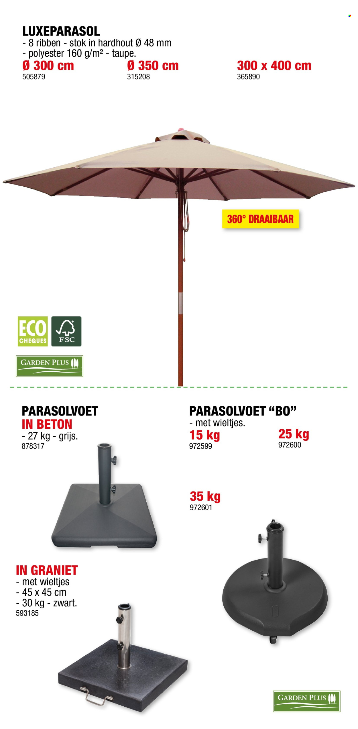 thumbnail - Hubo-aanbieding - 03/04/2024 - 30/06/2024 -  producten in de aanbieding - wieltjes, parasolvoet. Pagina 43.