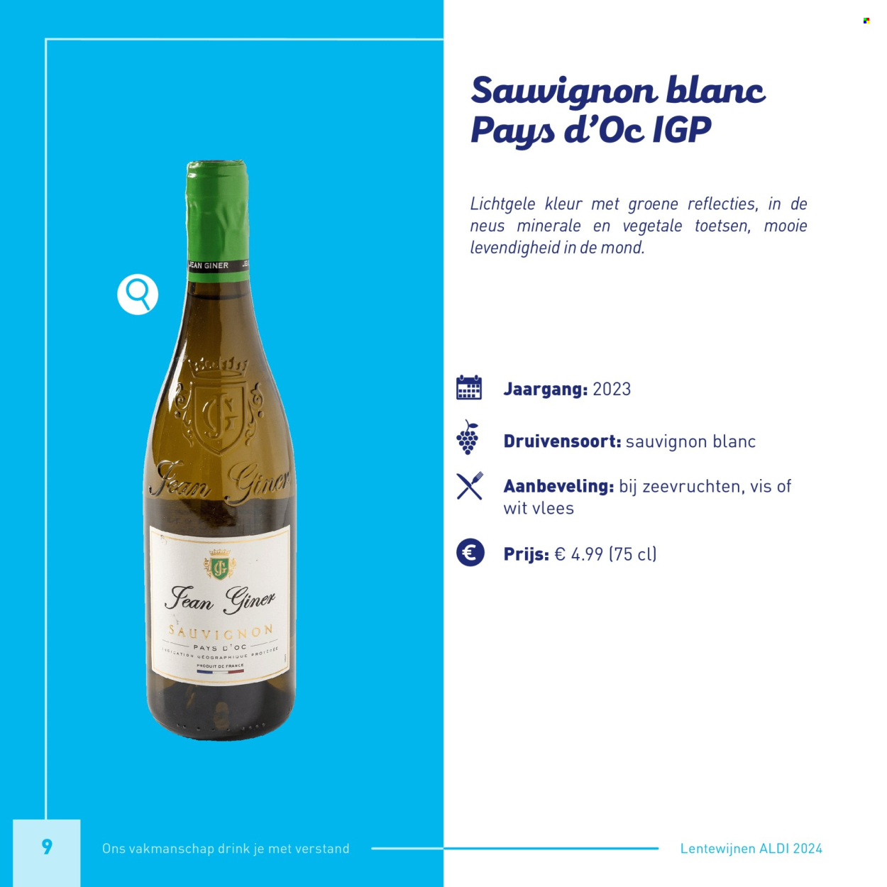 thumbnail - ALDI-aanbieding -  producten in de aanbieding - alcohol, witte wijn, Sauvignon Blanc. Pagina 9.