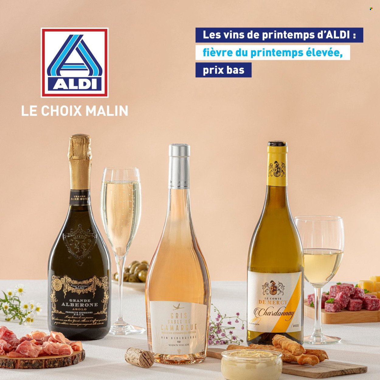 thumbnail - ALDI-aanbieding -  producten in de aanbieding - alcohol, Chardonnay, rode wijn, witte wijn, wijn, prosecco, UNA. Pagina 1.