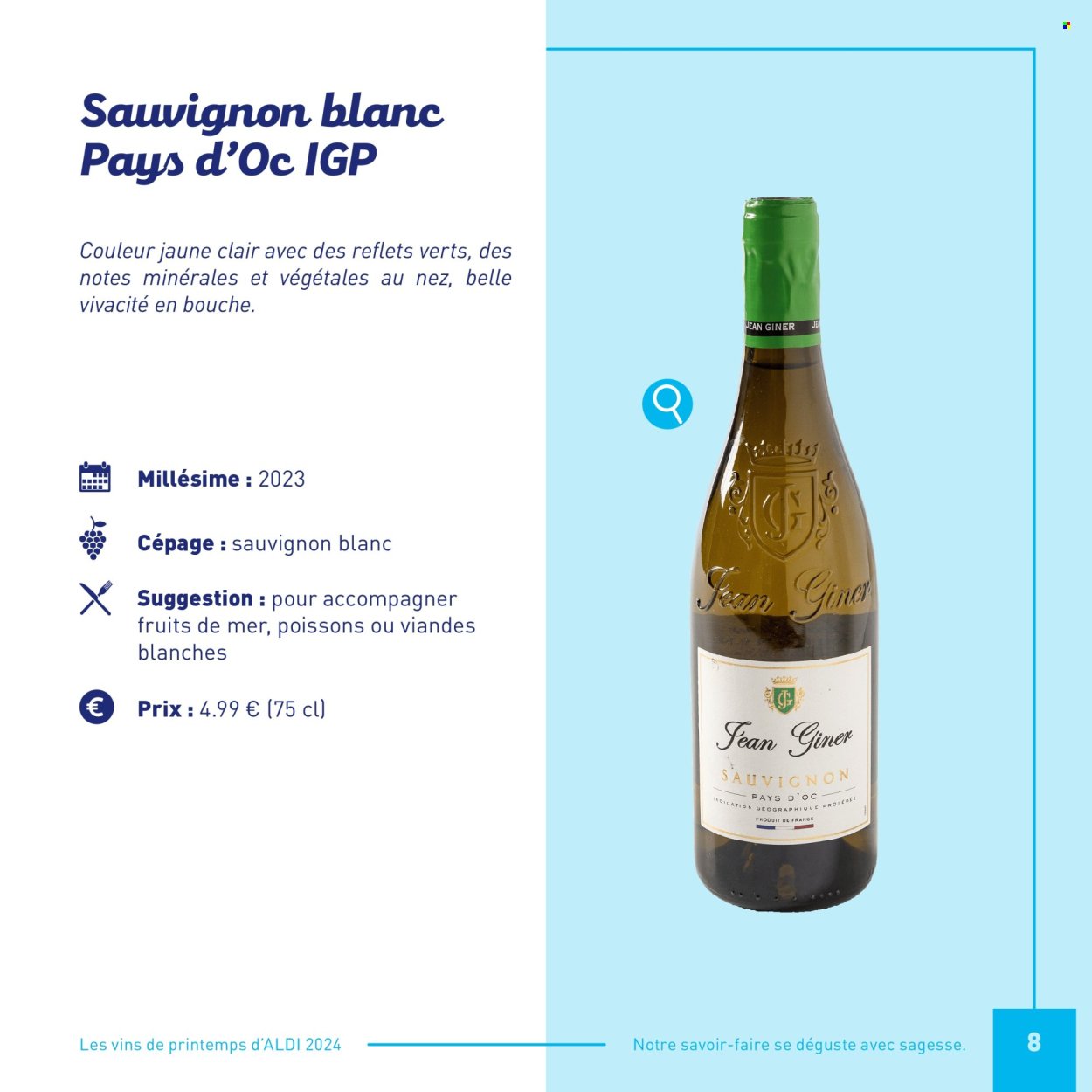 thumbnail - ALDI-aanbieding -  producten in de aanbieding - alcohol, witte wijn, Sauvignon Blanc. Pagina 8.