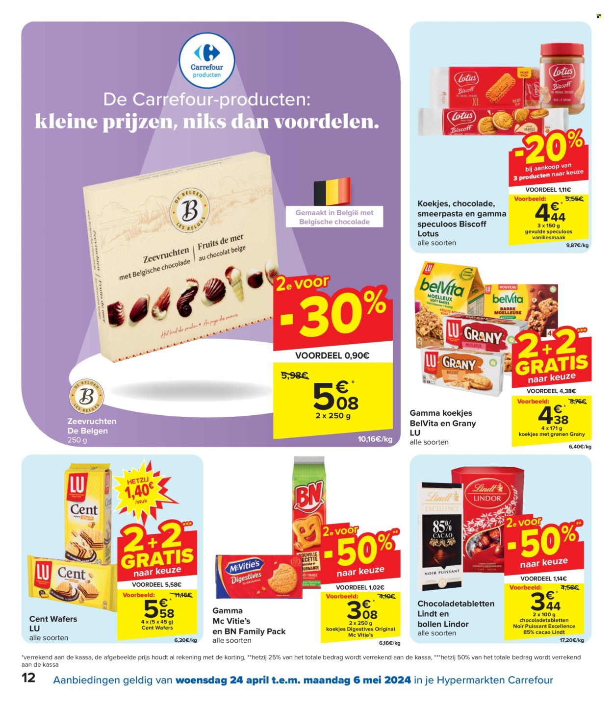 thumbnail - Carrefour hypermarkt-aanbieding - 24/04/2024 - 06/05/2024 -  producten in de aanbieding - Gamma, Speculoos, chocolade, koekjes, Spekulatius, wafers. Pagina 12.