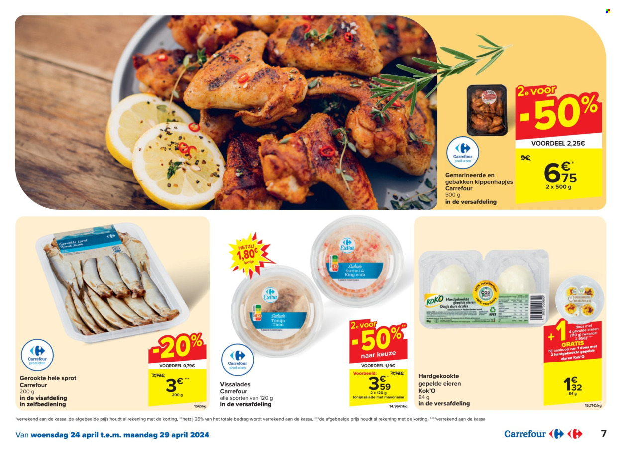thumbnail - Carrefour-aanbieding - 24/04/2024 - 06/05/2024 -  producten in de aanbieding - tonijnsalade, mayonaise, potje. Pagina 7.