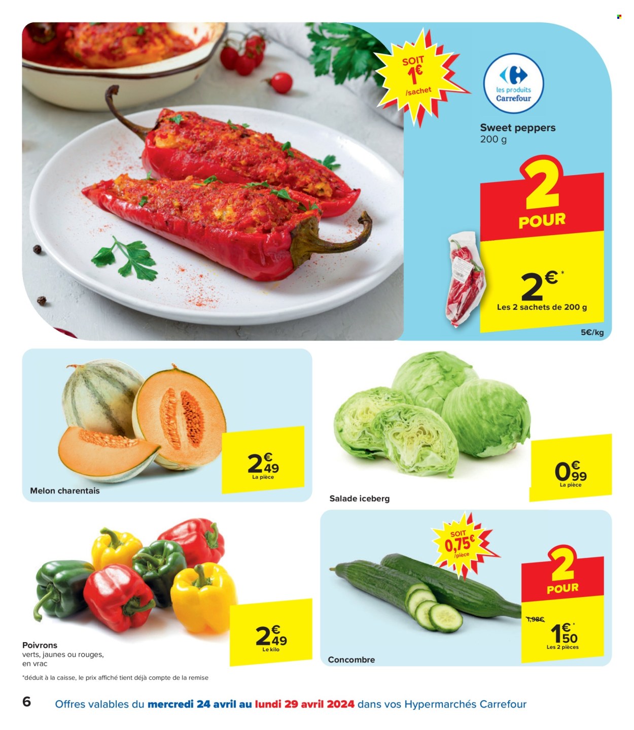 thumbnail - Carrefour hypermarkt-aanbieding - 24/04/2024 - 06/05/2024 -  producten in de aanbieding - salade. Pagina 6.