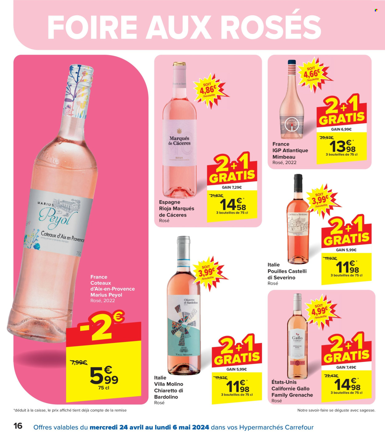 thumbnail - Carrefour hypermarkt-aanbieding - 24/04/2024 - 06/05/2024 -  producten in de aanbieding - alcohol, Rioja, rode wijn, wijn. Pagina 16.