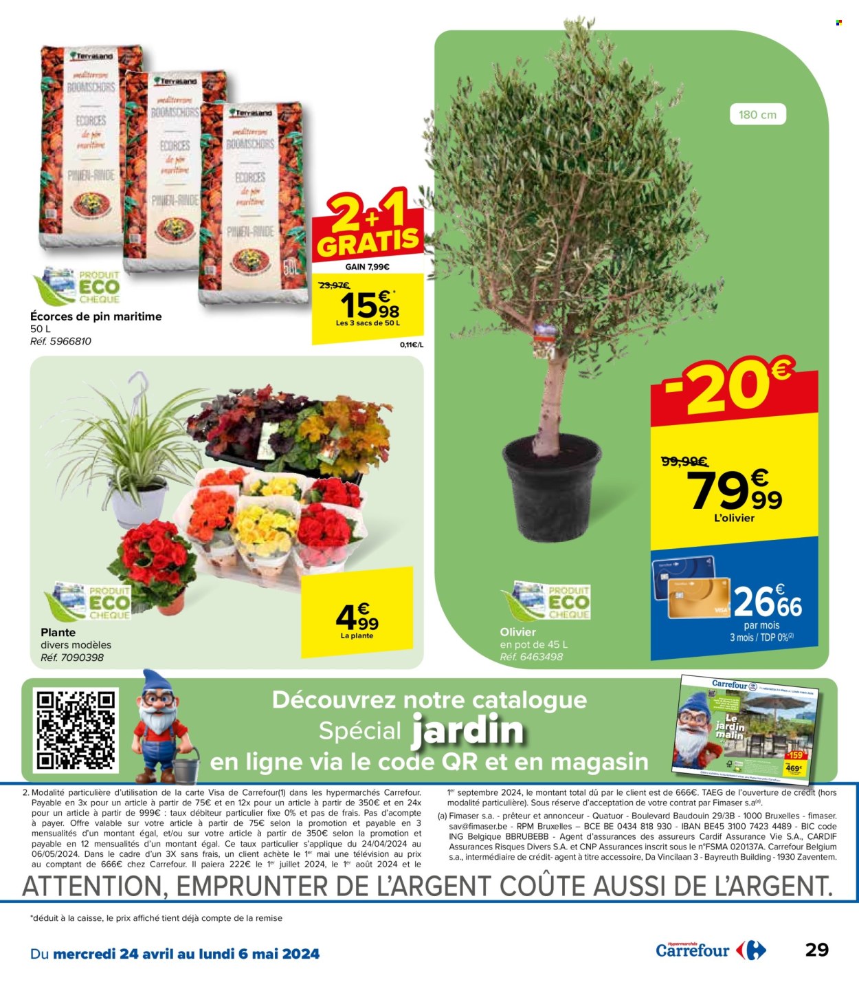 thumbnail - Carrefour hypermarkt-aanbieding - 24/04/2024 - 06/05/2024 -  producten in de aanbieding - chocoladereep, Mars, Bic, eucalyptus, parasol. Pagina 29.