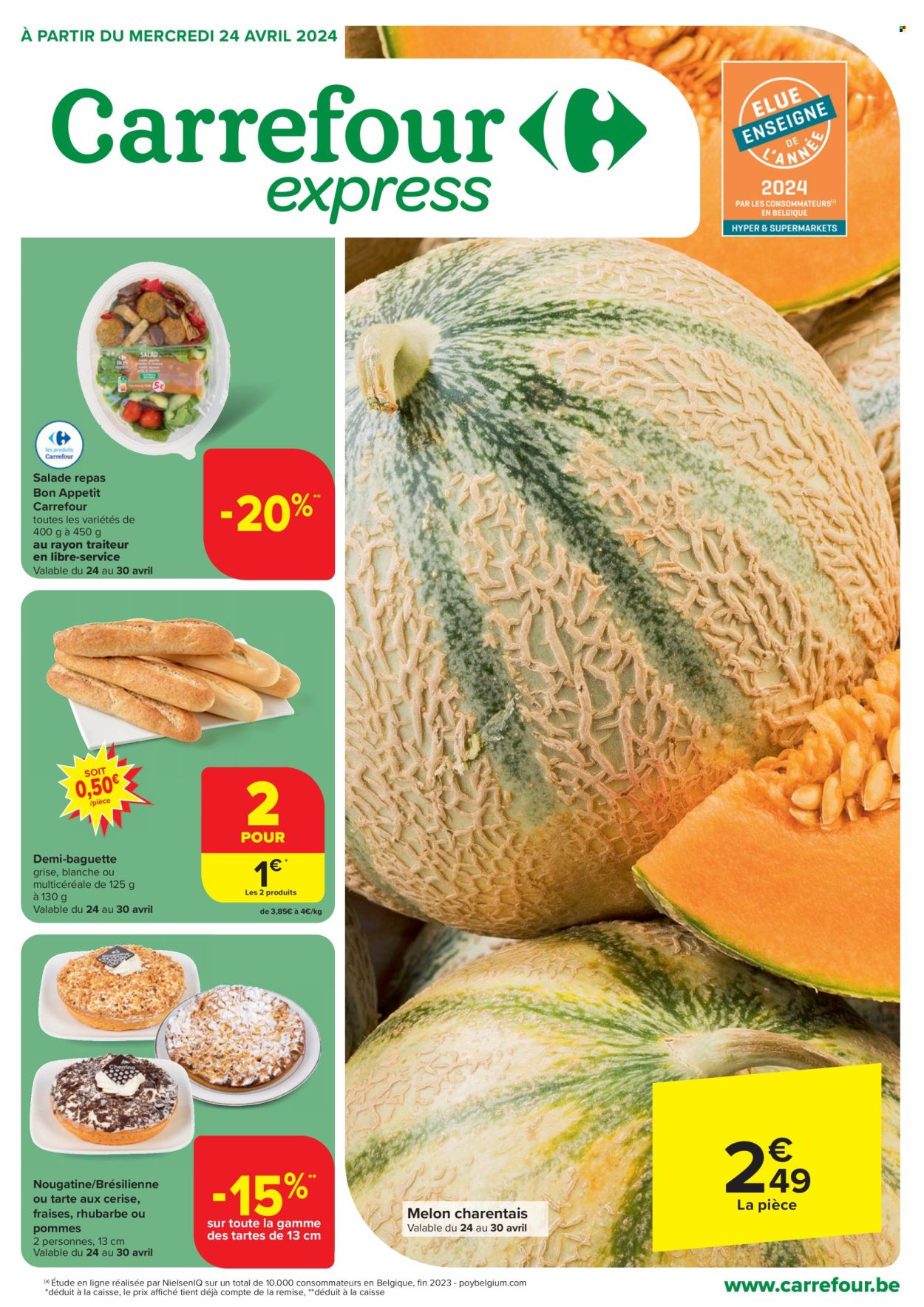 thumbnail - Carrefour express-aanbieding - 24/04/2024 - 06/05/2024 -  producten in de aanbieding - baguette, salade. Pagina 1.