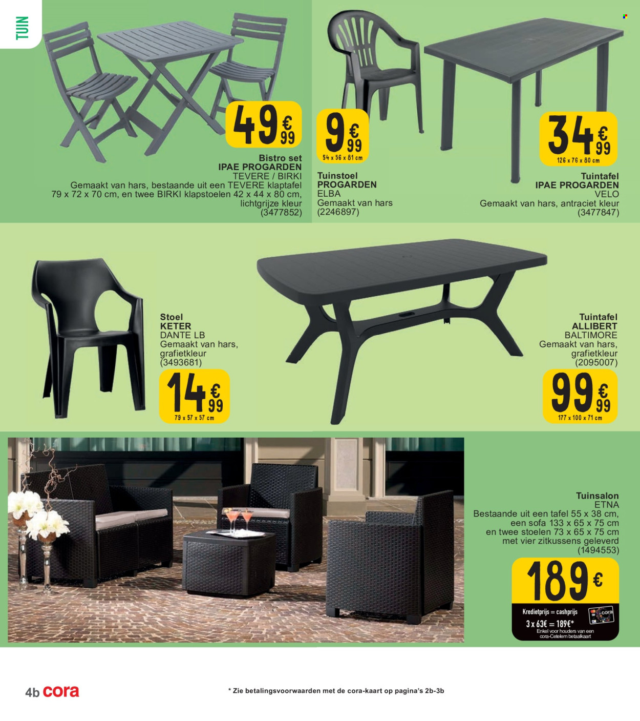 thumbnail - Cora-aanbieding - 23/04/2024 - 06/05/2024 -  producten in de aanbieding - tafel, tuintafel, stoel, tuinstoel. Pagina 4.