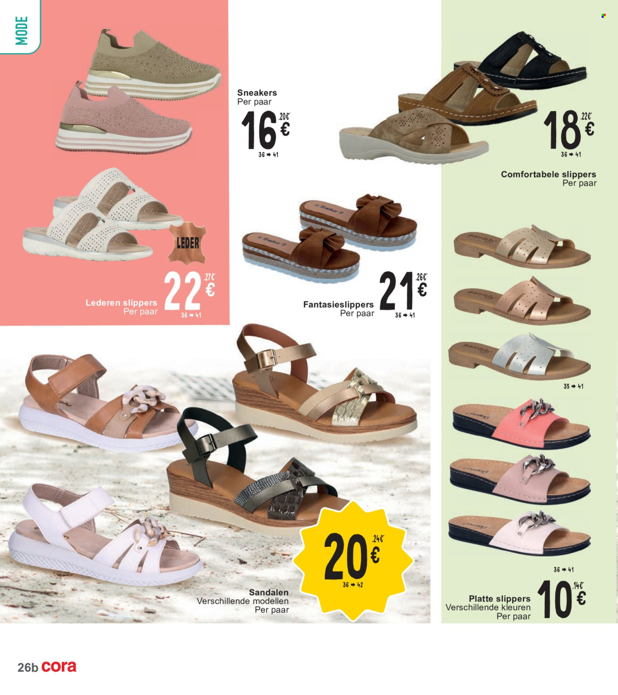 thumbnail - Cora-aanbieding - 23/04/2024 - 06/05/2024 -  producten in de aanbieding - sandalen, slippers, sneakers. Pagina 26.