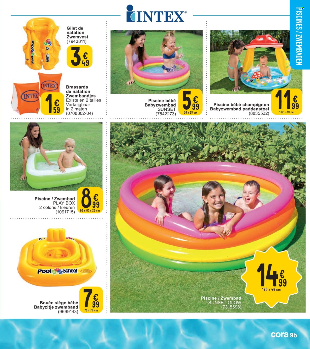 thumbnail - Cora-aanbieding - 23/04/2024 - 06/05/2024 -  producten in de aanbieding - gilet, zwembandjes, zwembad. Pagina 9.