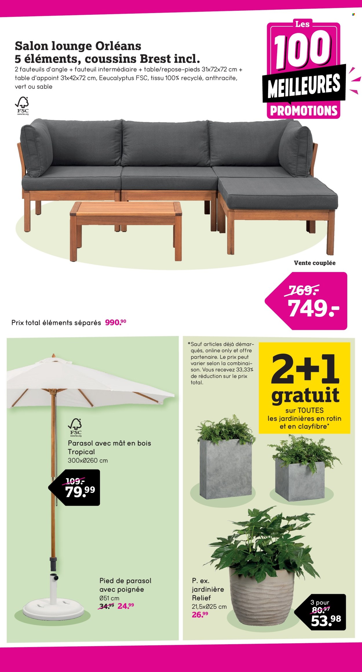 thumbnail - Leen Bakker-aanbieding - 22/04/2024 - 05/05/2024 -  producten in de aanbieding - fauteuil, tuinstoelen, parasol. Pagina 3.