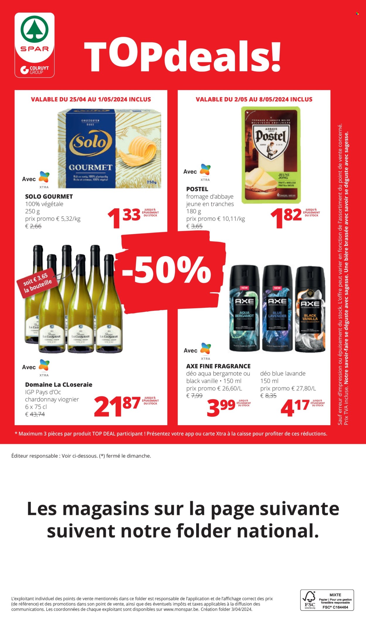 thumbnail - SPAR-aanbieding - 25/04/2024 - 08/05/2024 -  producten in de aanbieding - alcohol, Chardonnay, witte wijn, wijn, Axe. Pagina 18.