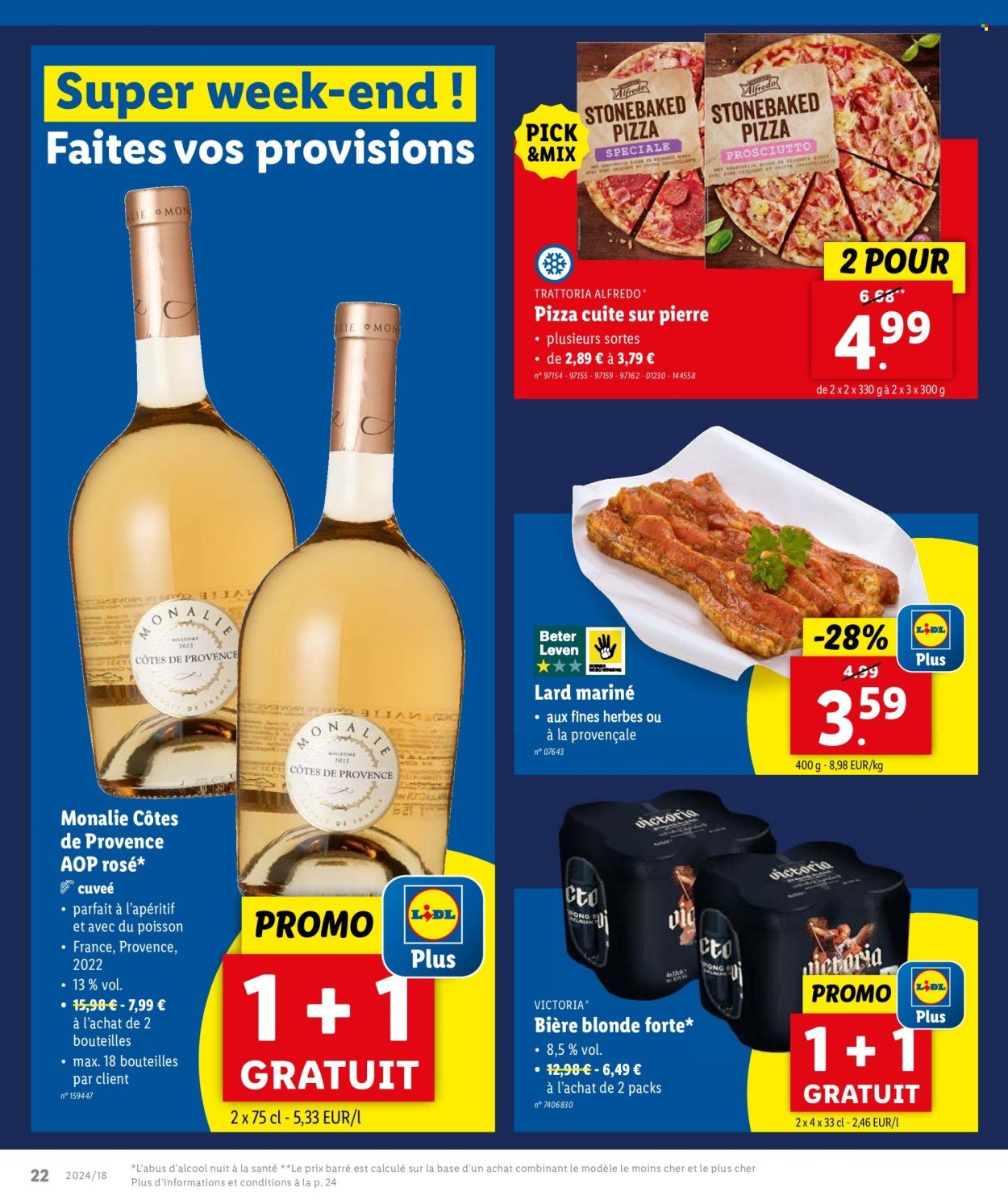 thumbnail - Lidl-aanbieding - 02/05/2024 - 07/05/2024 -  producten in de aanbieding - alcohol, pizza, lard, Côtes de Provence, Santé. Pagina 32.