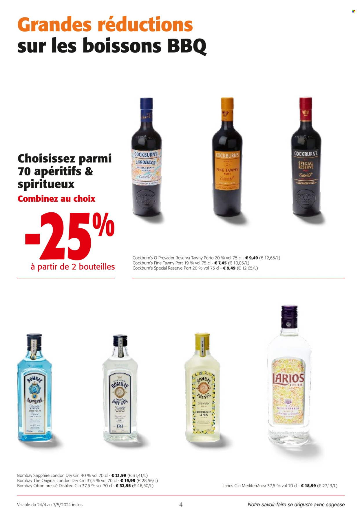 thumbnail - Colruyt-aanbieding - 24/04/2024 - 07/05/2024 -  producten in de aanbieding - alcohol, BBQ, London Dry Gin, porto, gin. Pagina 4.
