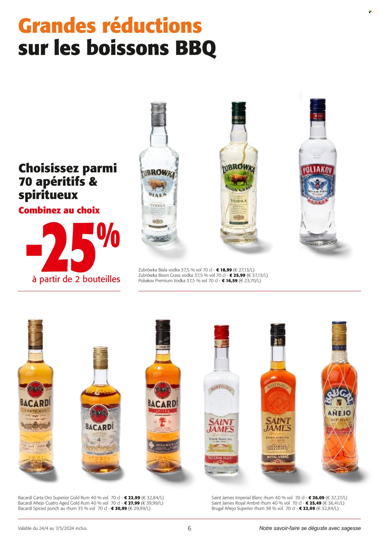 thumbnail - Colruyt-aanbieding - 24/04/2024 - 07/05/2024 -  producten in de aanbieding - alcohol, BBQ, Bacardi, rum, vodka. Pagina 6.