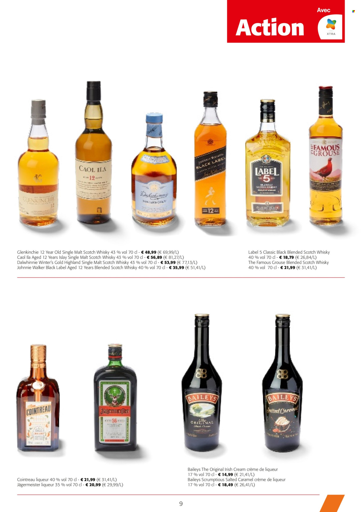 thumbnail - Colruyt-aanbieding - 24/04/2024 - 07/05/2024 -  producten in de aanbieding - alcohol, blended scotch whisky, Jägermeister, scotch whisky, Single Malt, Cointreau, liqueur, whisky, Johnnie Walker, Baileys. Pagina 9.