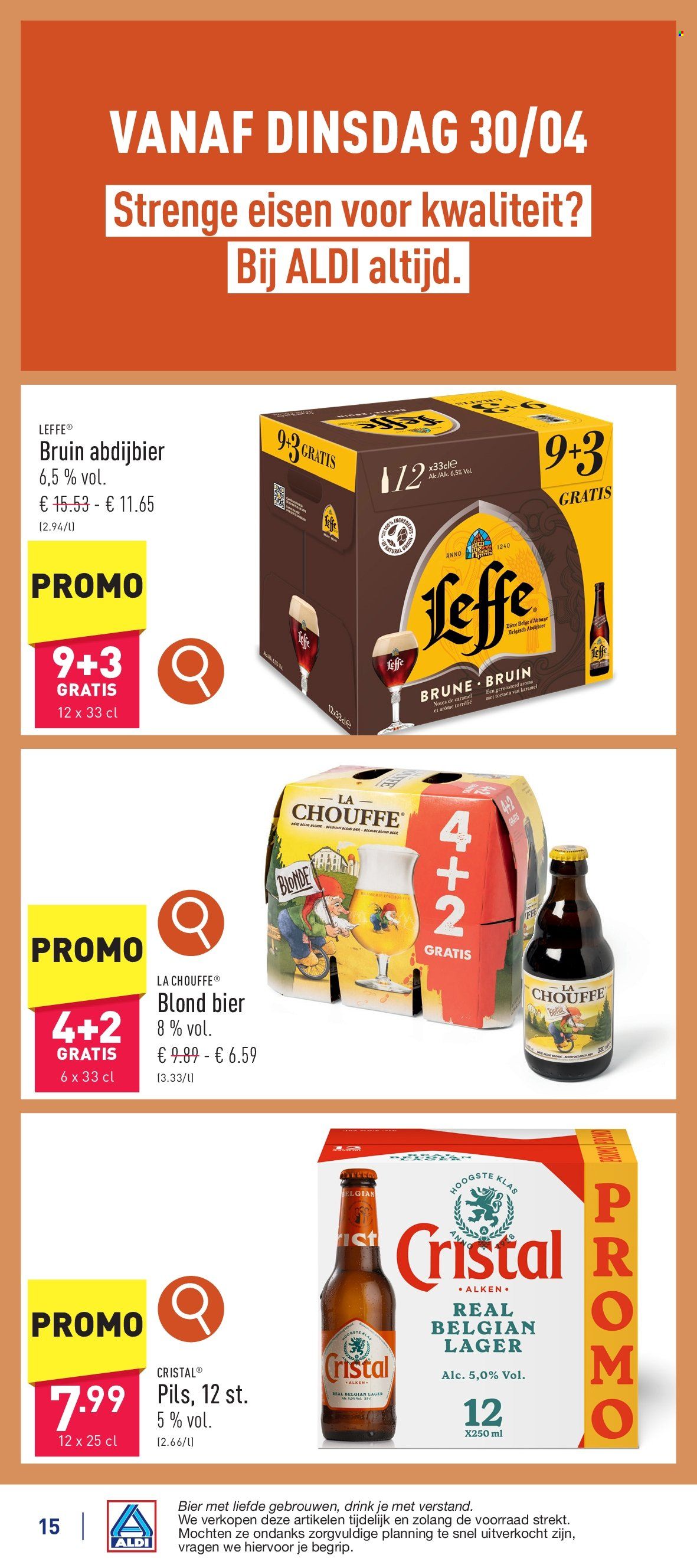 thumbnail - ALDI-aanbieding - 27/04/2024 - 04/05/2024 -  producten in de aanbieding - Leffe, bier, alcohol. Pagina 15.