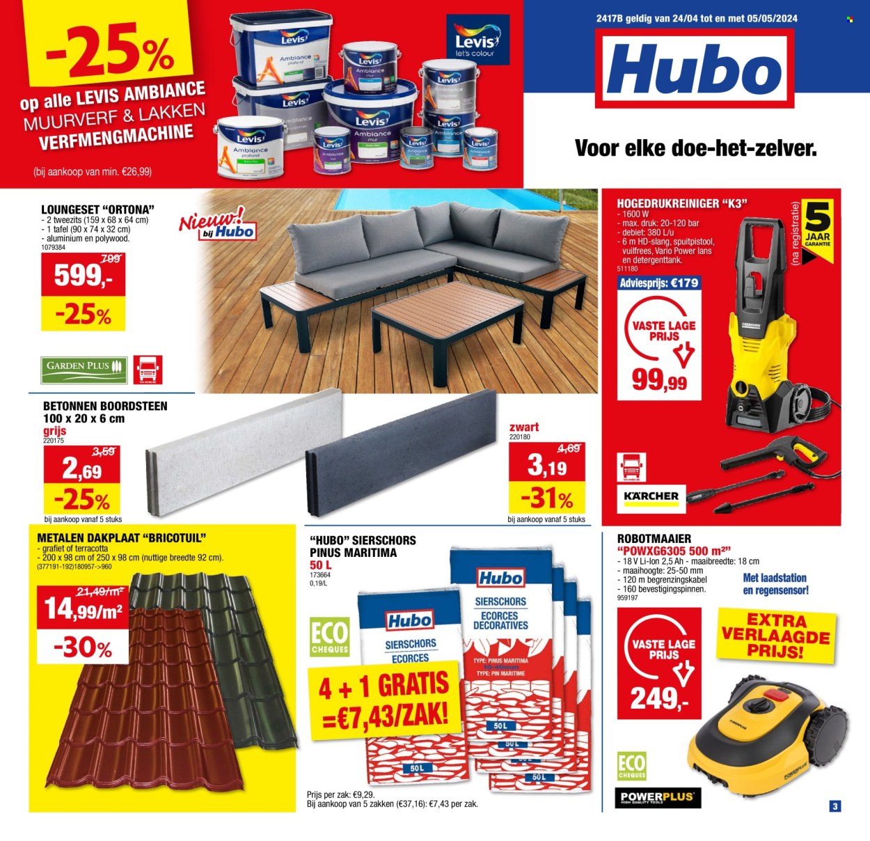 thumbnail - Hubo-aanbieding - 24/04/2024 - 05/05/2024 -  producten in de aanbieding - muurverf, tafel. Pagina 1.
