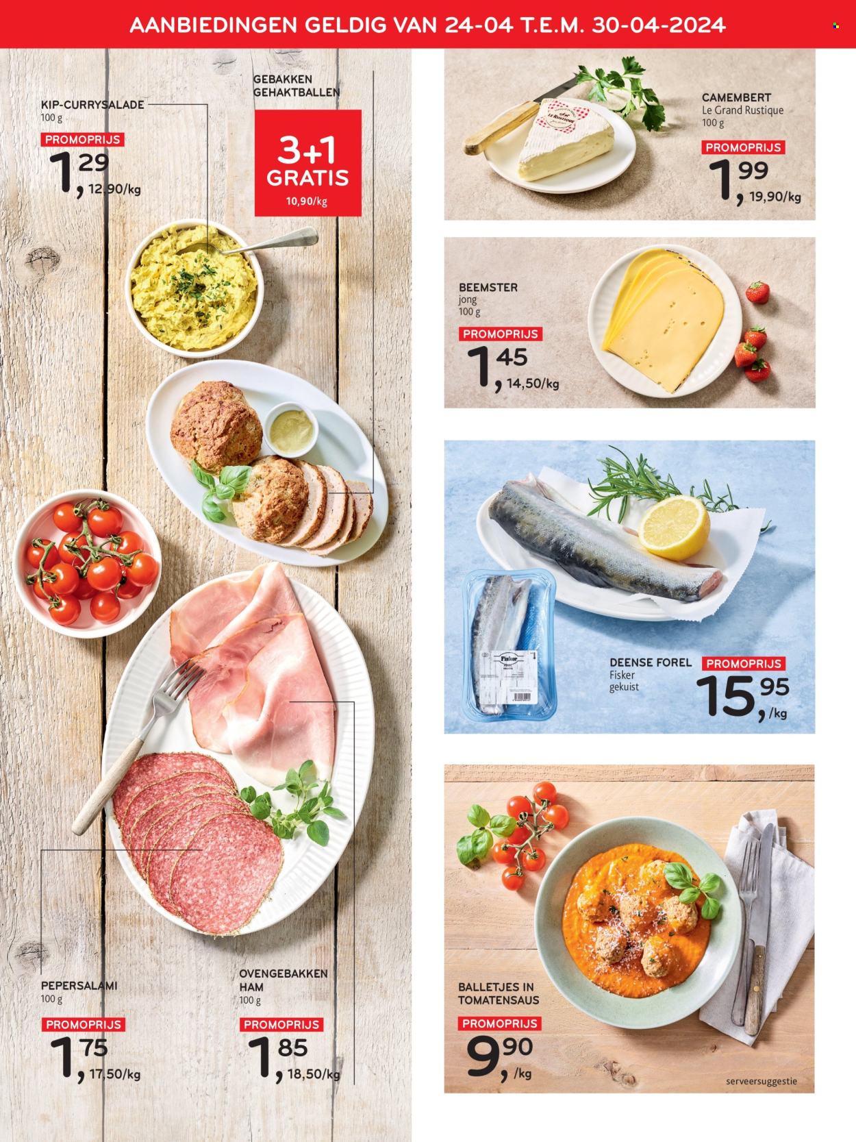 thumbnail - Alvo-aanbieding - 24/04/2024 - 07/05/2024 -  producten in de aanbieding - kip, forel, gehaktballen, ham, Camembert. Pagina 2.
