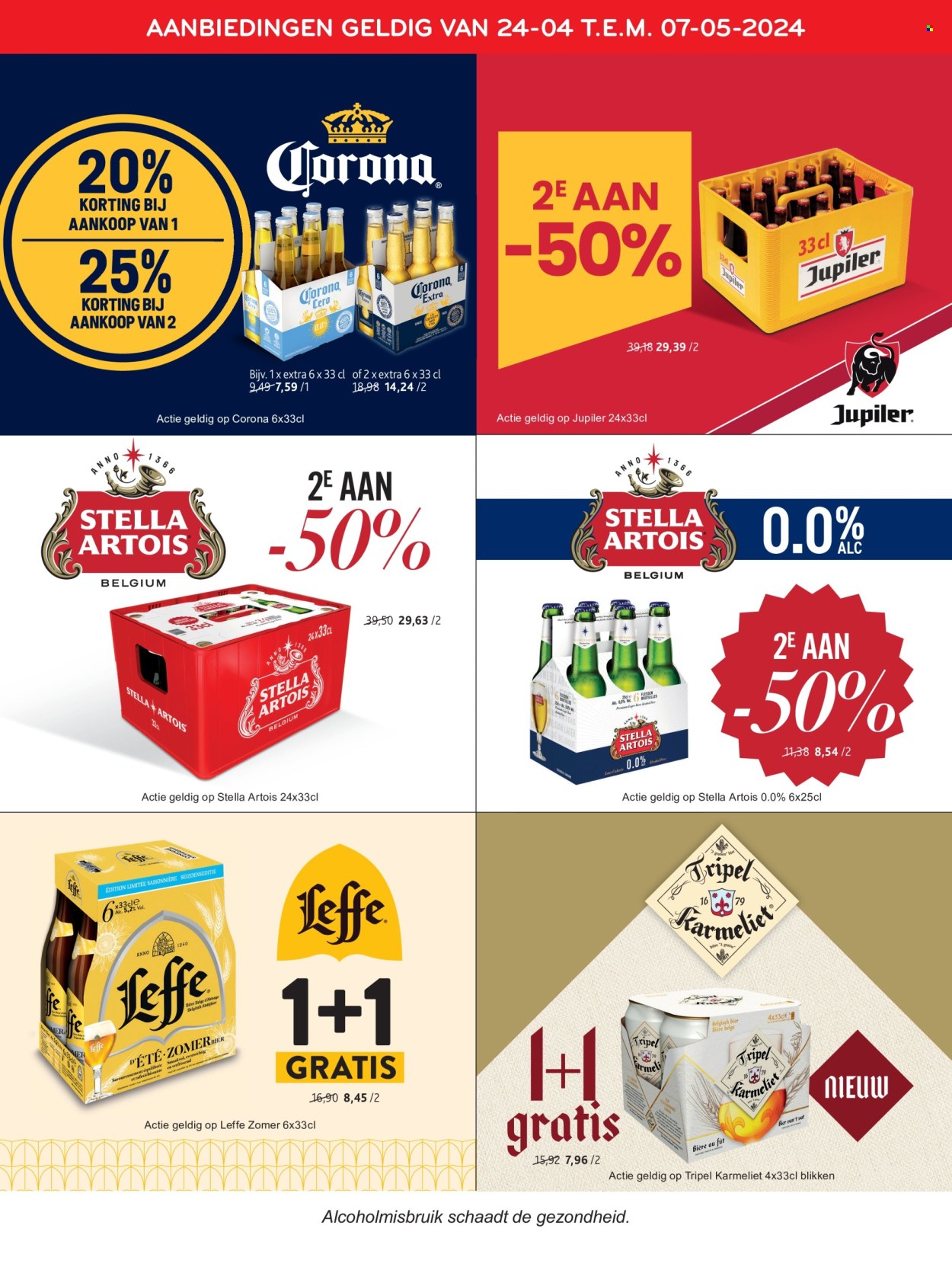 thumbnail - Alvo-aanbieding - 24/04/2024 - 07/05/2024 -  producten in de aanbieding - Stella Artois, Leffe, Jupiler, bier, Corona Extra, alcohol, biet. Pagina 10.