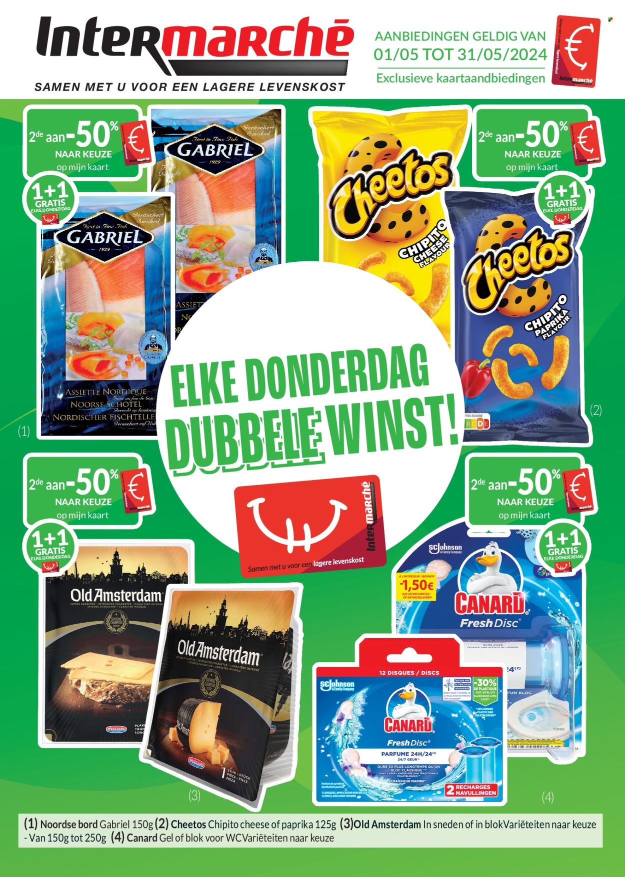thumbnail - Intermarché-aanbieding - 01/05/2024 - 31/05/2024 -  producten in de aanbieding - paprika, kaas, Old Amsterdam, cheetos. Pagina 1.