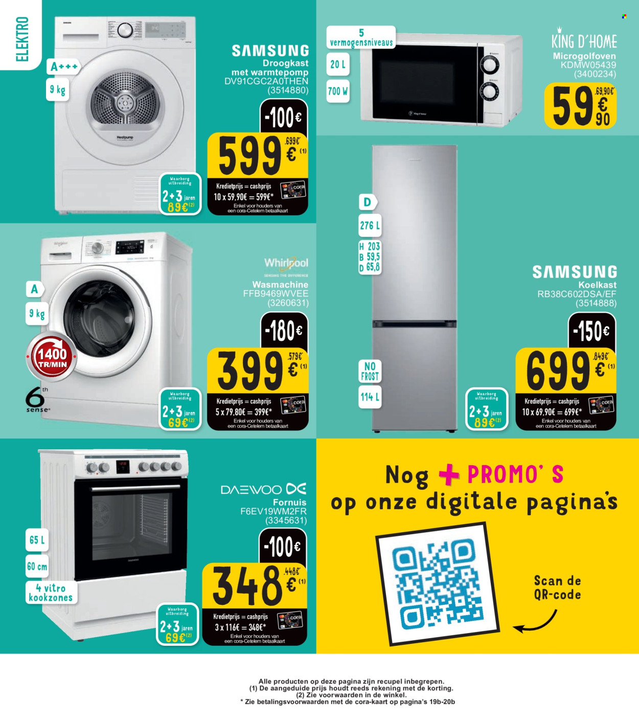 thumbnail - Cora-aanbieding - 30/04/2024 - 13/05/2024 -  producten in de aanbieding - koelkast, wasmachine. Pagina 35.