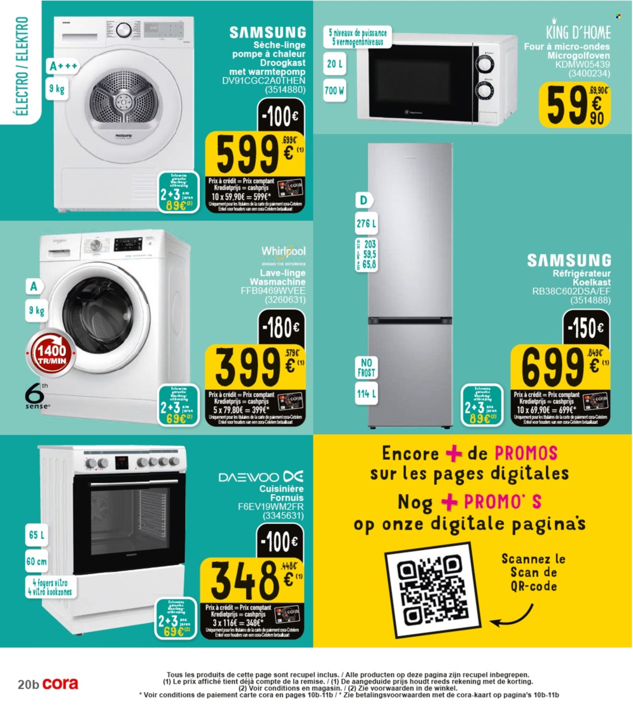 thumbnail - Cora-aanbieding - 30/04/2024 - 13/05/2024 -  producten in de aanbieding - Samsung, Whirlpool, koelkast, wasmachine. Pagina 35.