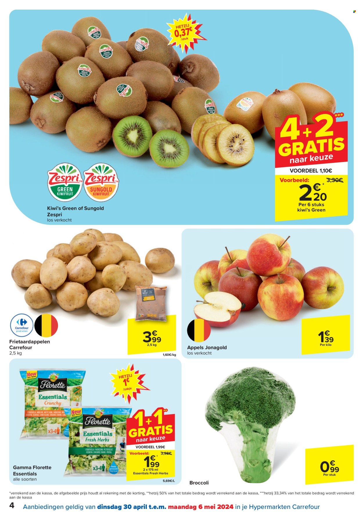 thumbnail - Carrefour hypermarkt-aanbieding - 30/04/2024 - 13/05/2024 -  producten in de aanbieding - Gamma, radicchio, witte kool, peterselie, broccoli, appels, kiwi, Persil. Pagina 4.